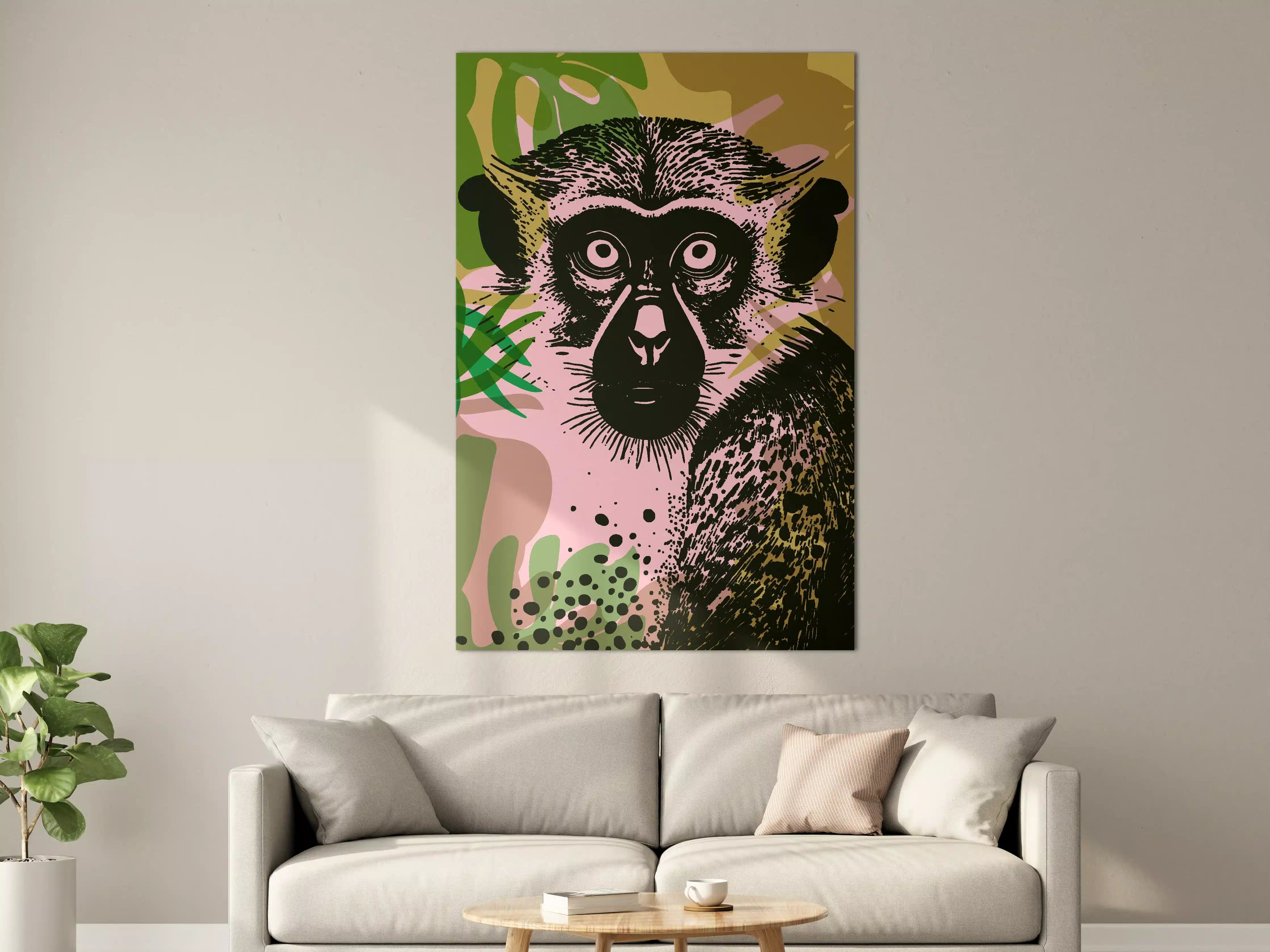 Große Wandbilder - Dschungel-Look mit Affe