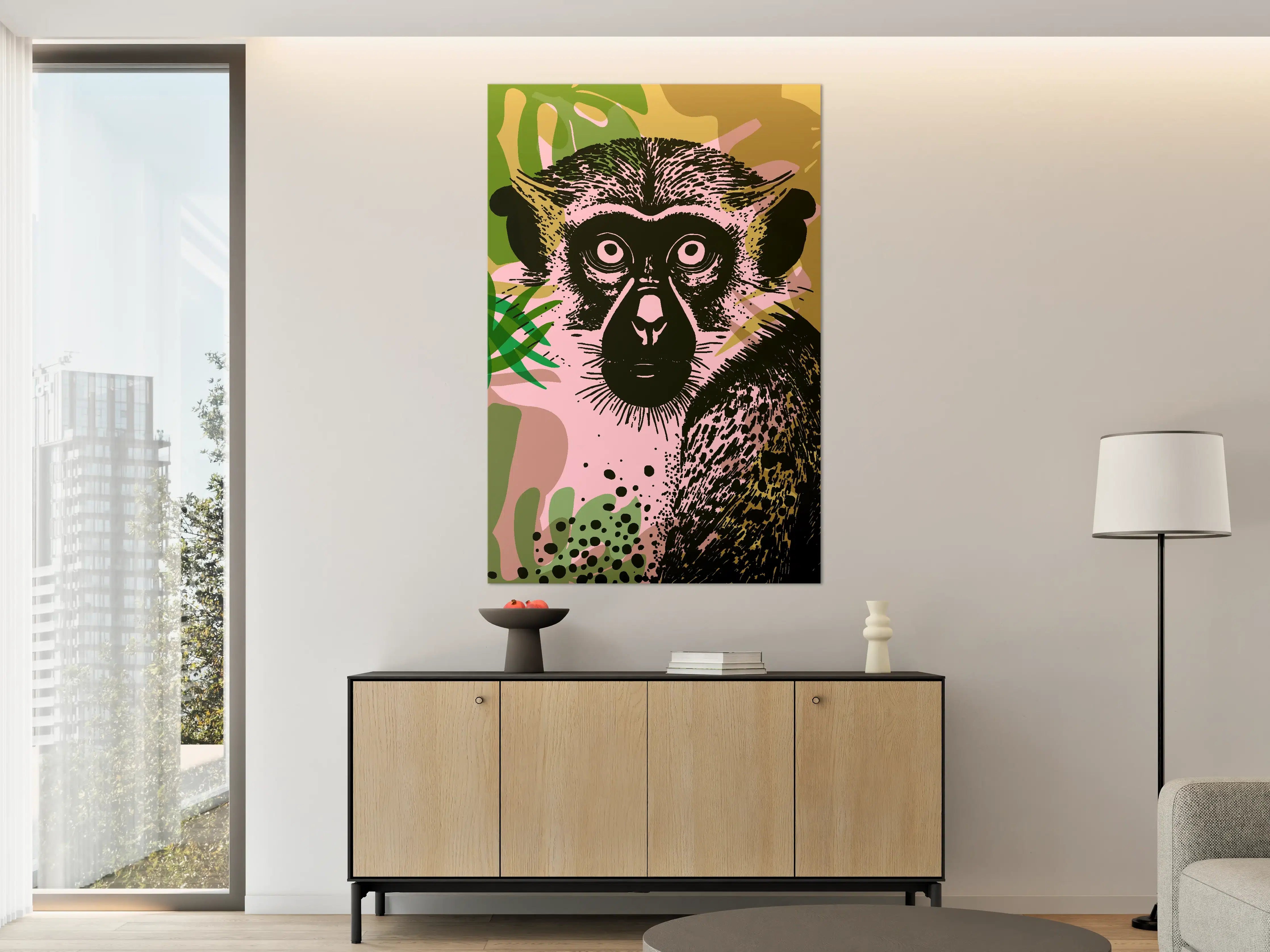 Große Wandbilder - Dschungel-Look mit Affe