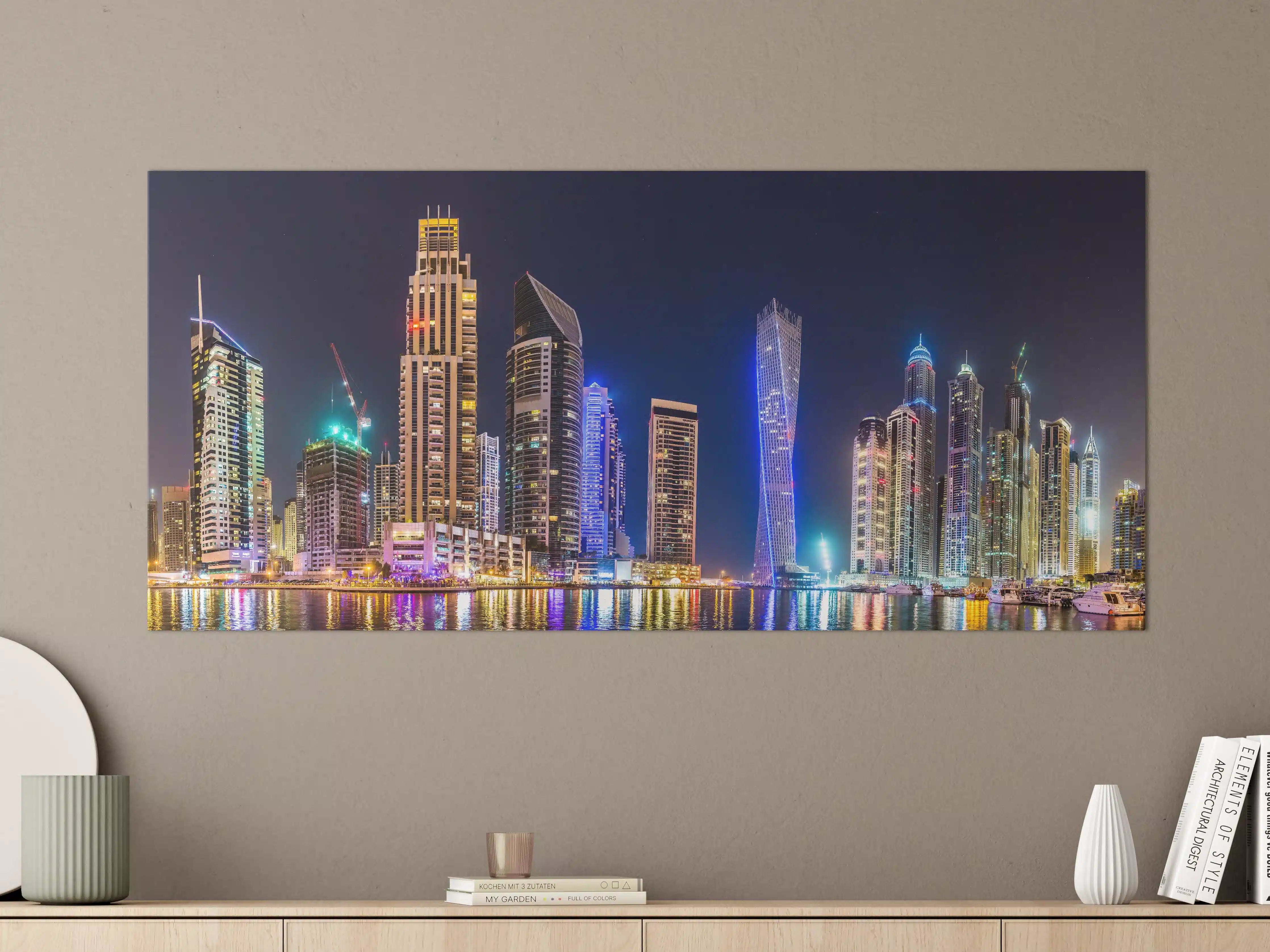 Große Wandbilder - Dubai Marina Skyline bei Nacht