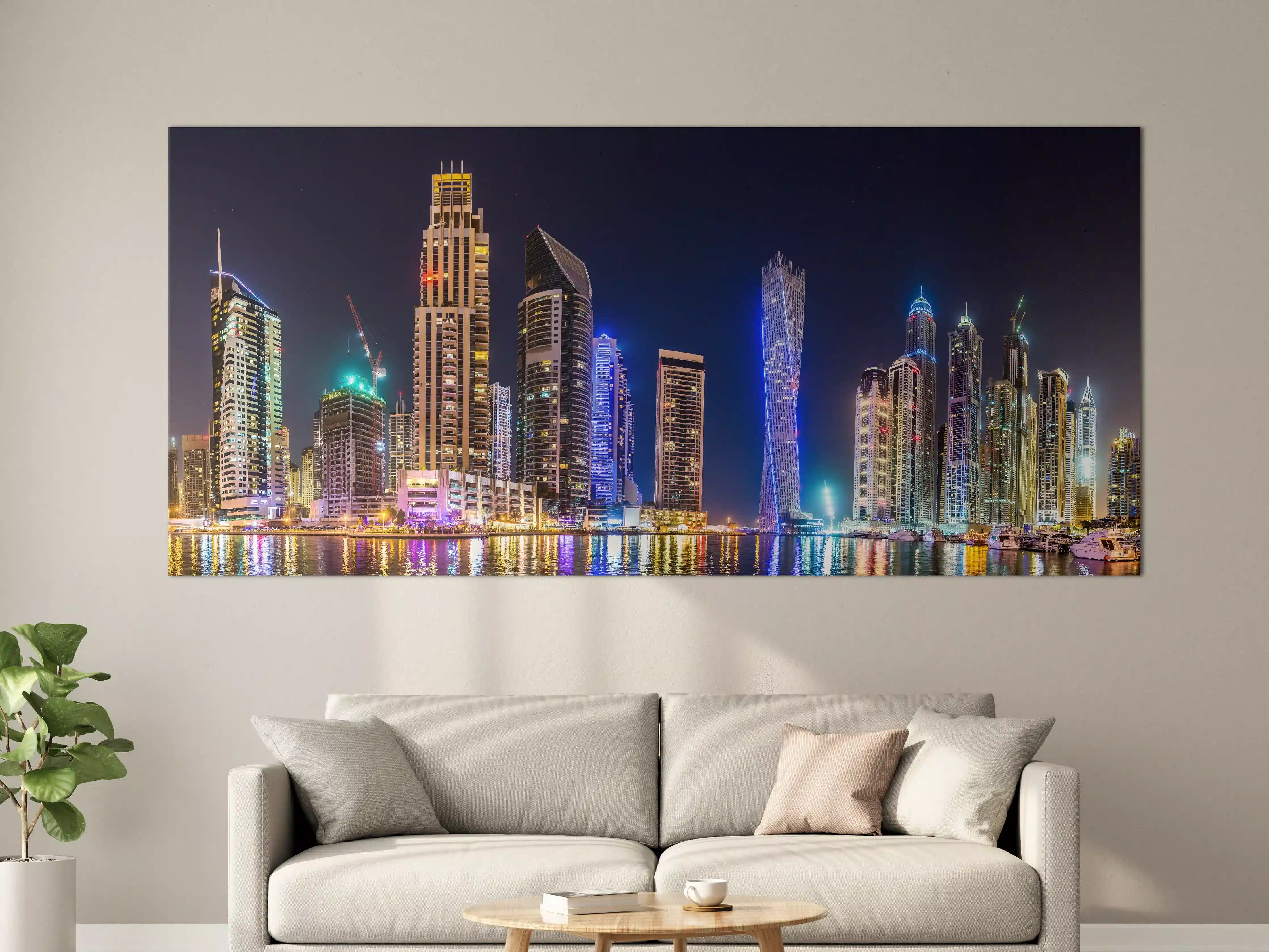 Große Wandbilder - Dubai Marina Skyline bei Nacht
