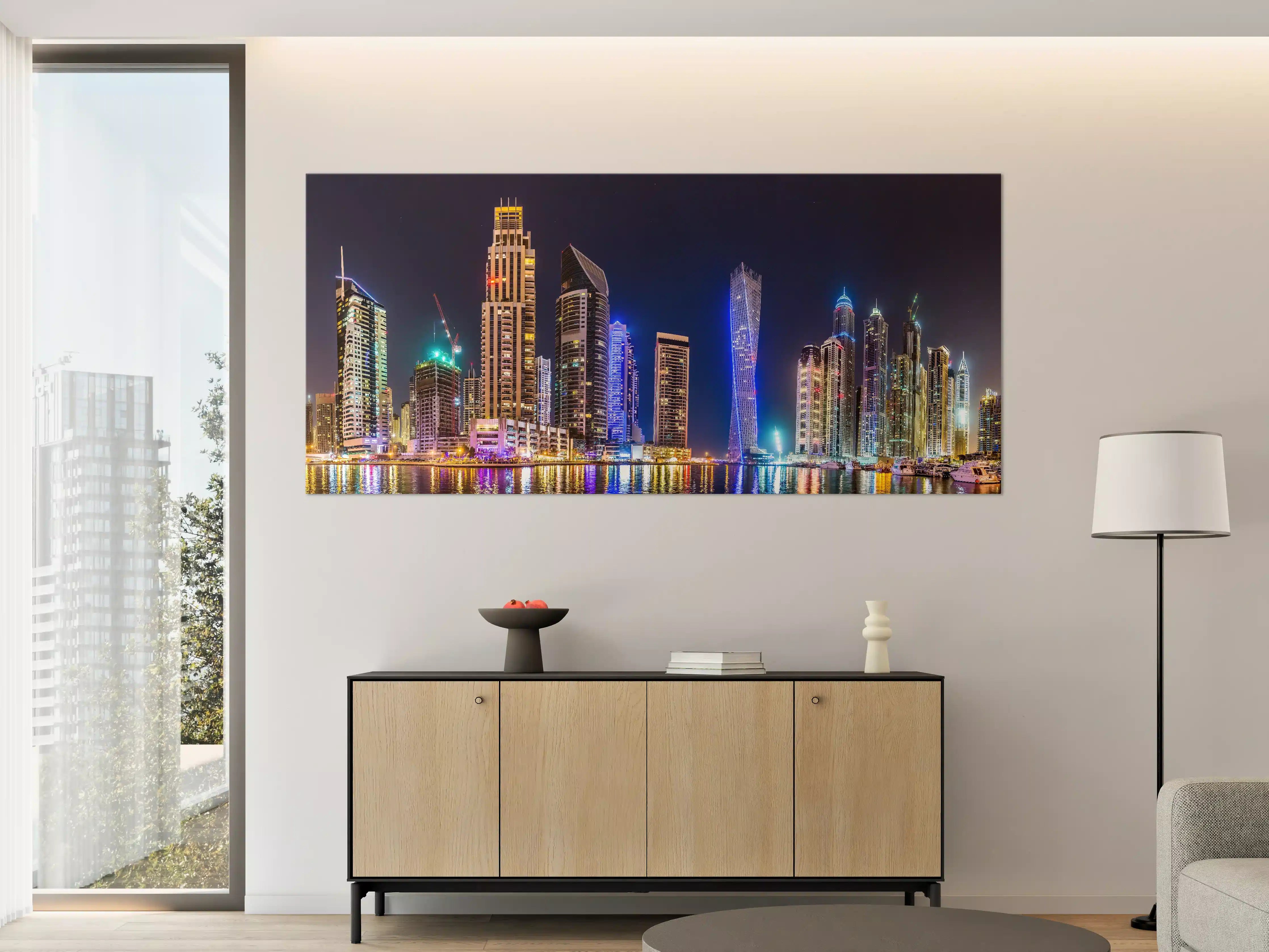 Große Wandbilder - Dubai Marina Skyline bei Nacht
