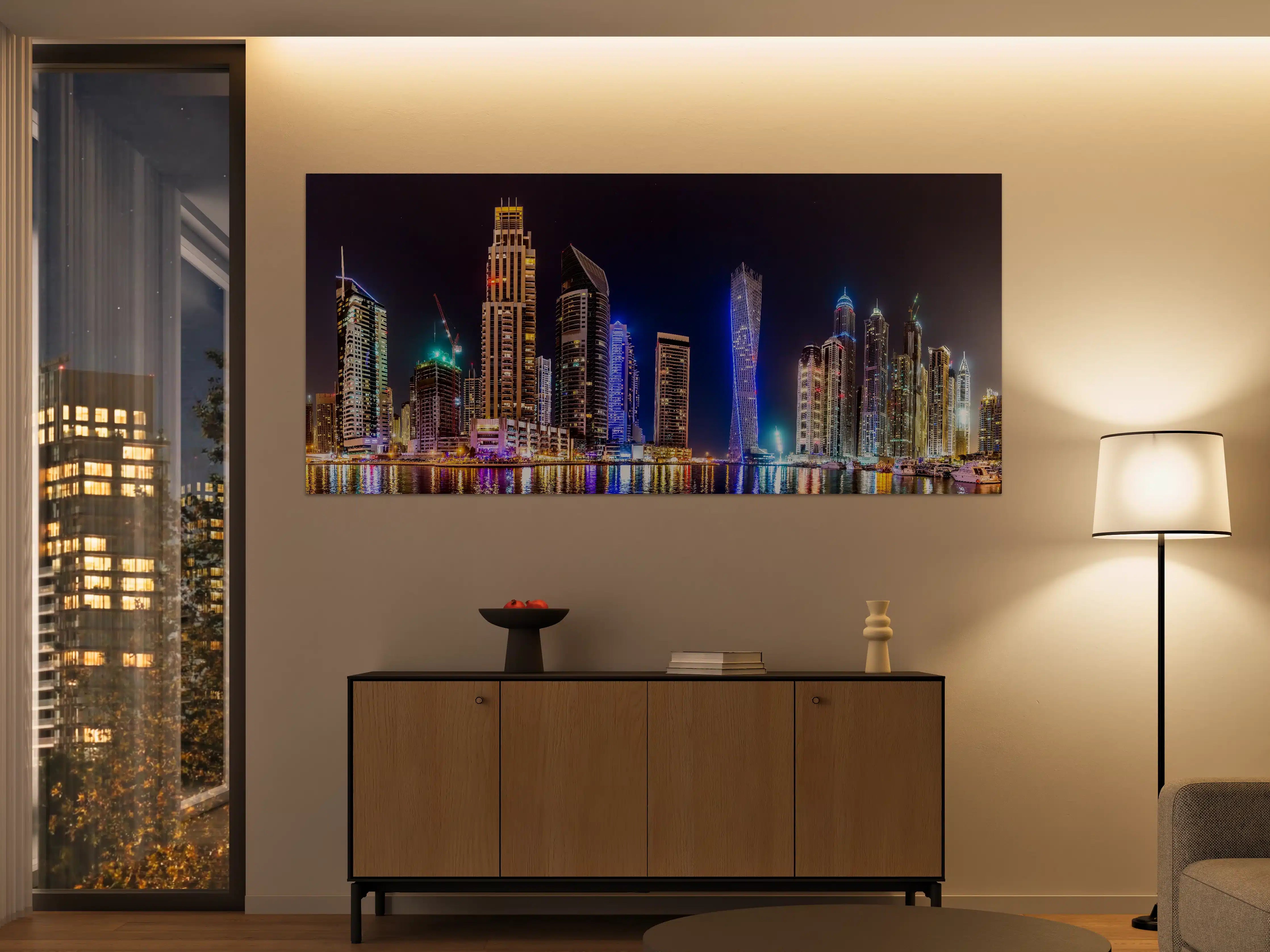 Große Wandbilder - Dubai Marina Skyline bei Nacht