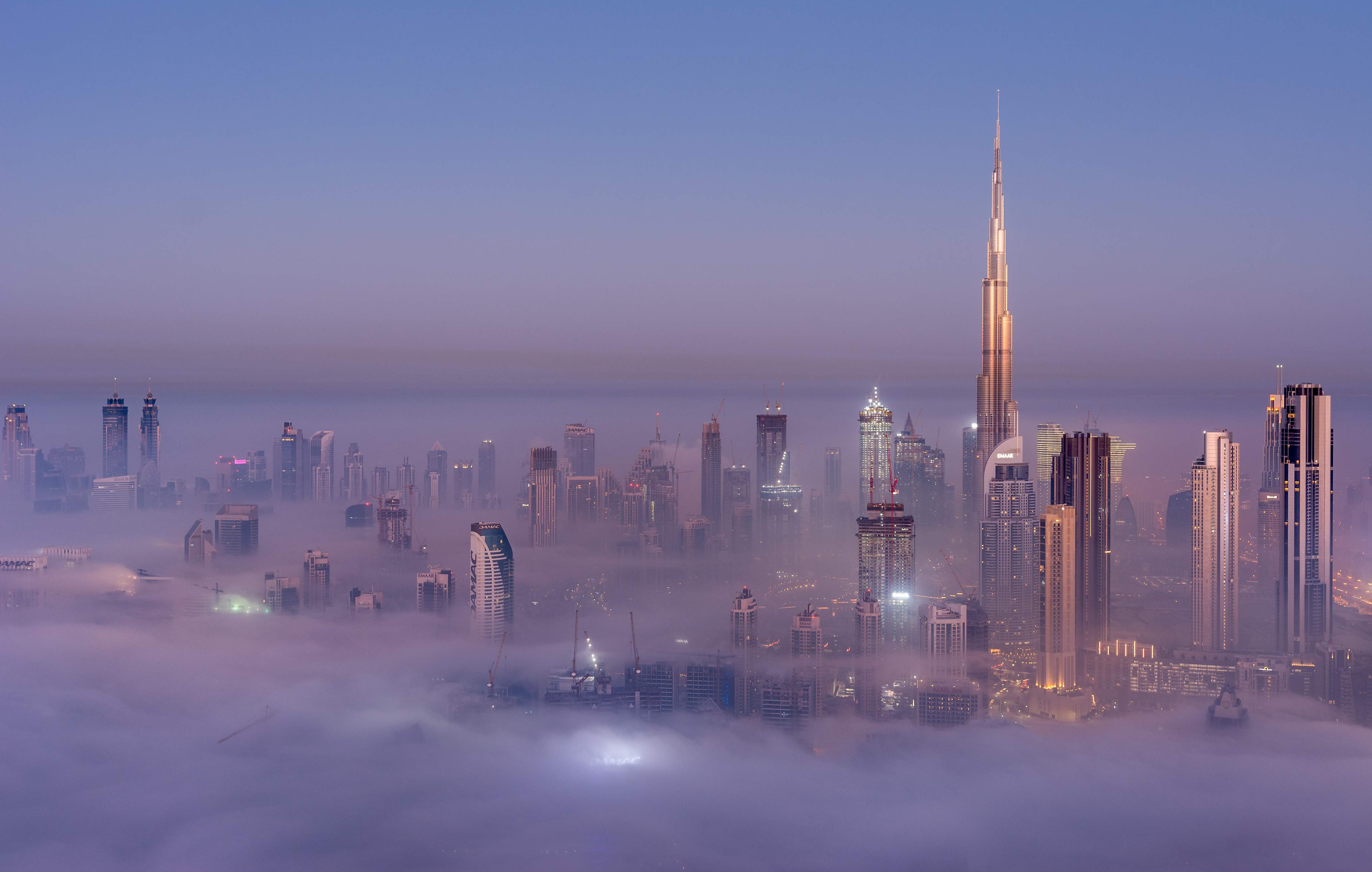 Große Wandbilder-Dubai Skyline bei Sonnenaufgang