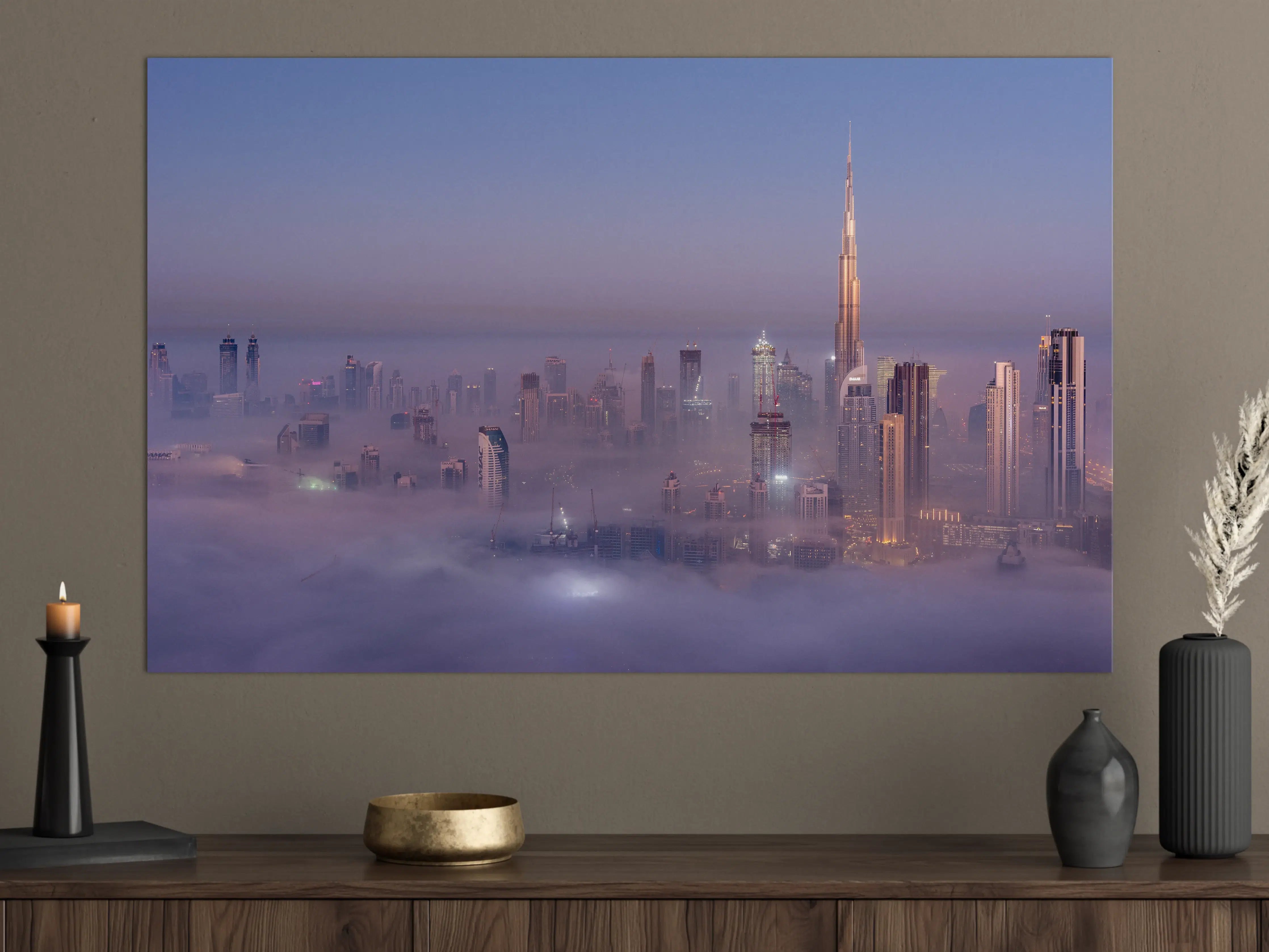 Große Wandbilder - Dubai Skyline bei Sonnenaufgang
