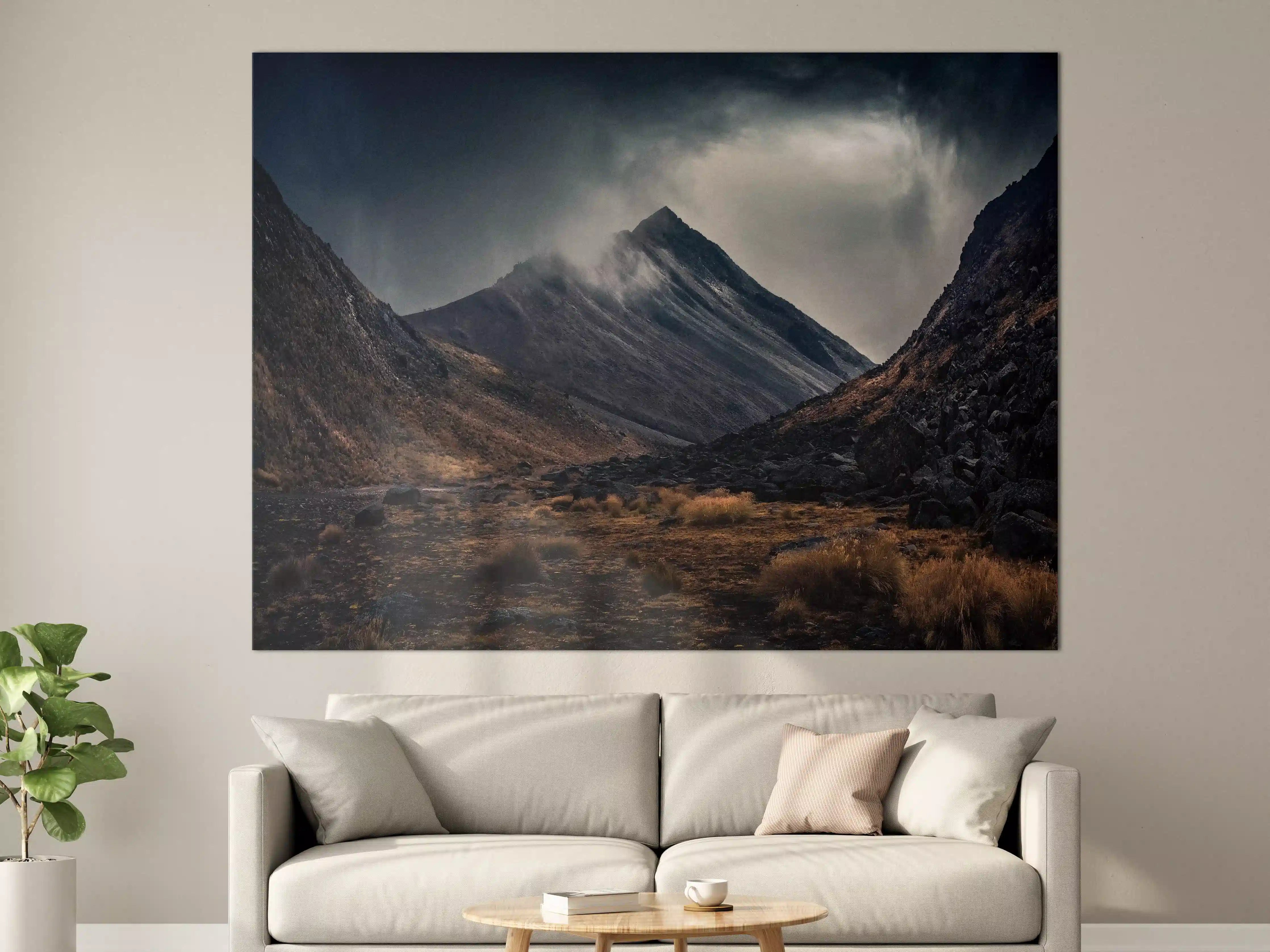 Große Wandbilder - Düstere Berglandschaft Naturdrama