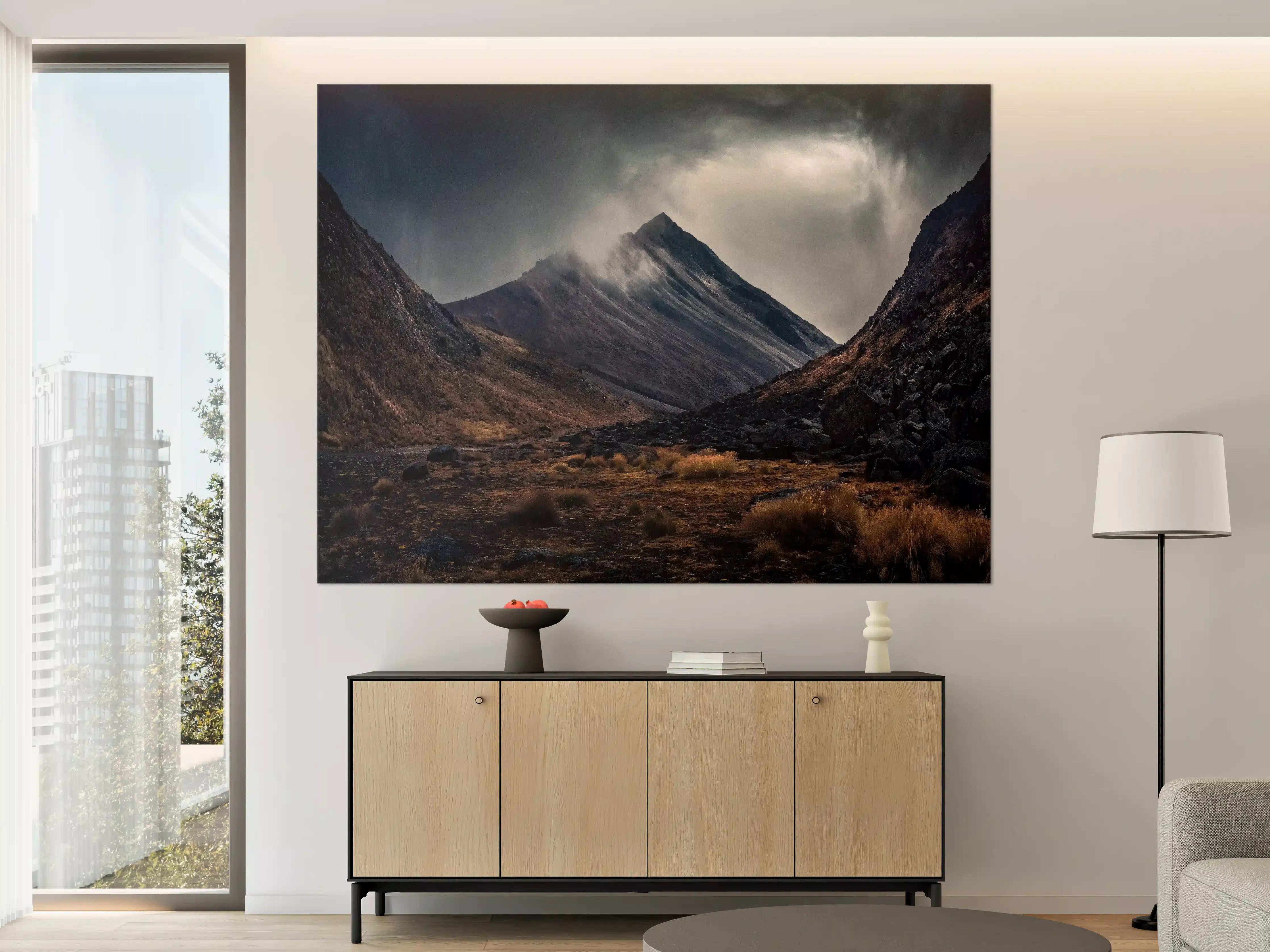 Große Wandbilder - Düstere Berglandschaft Naturdrama