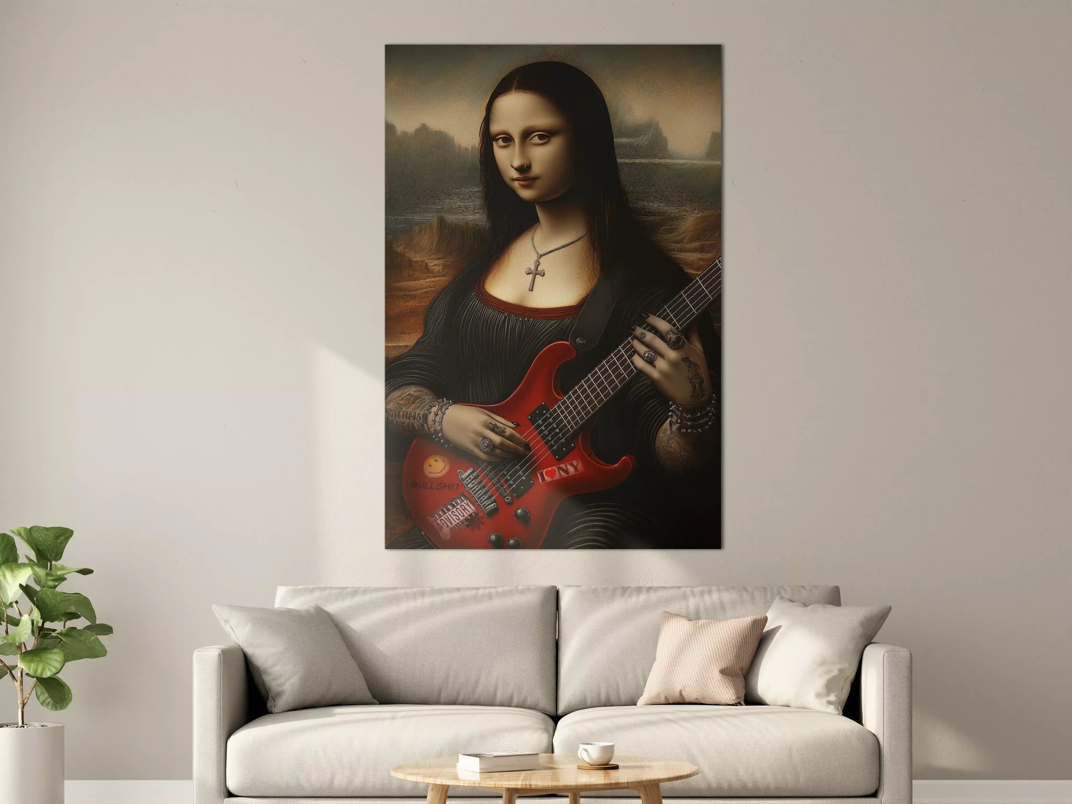Große Wandbilder - Düstere Kunst mit rotem E-Gitarre