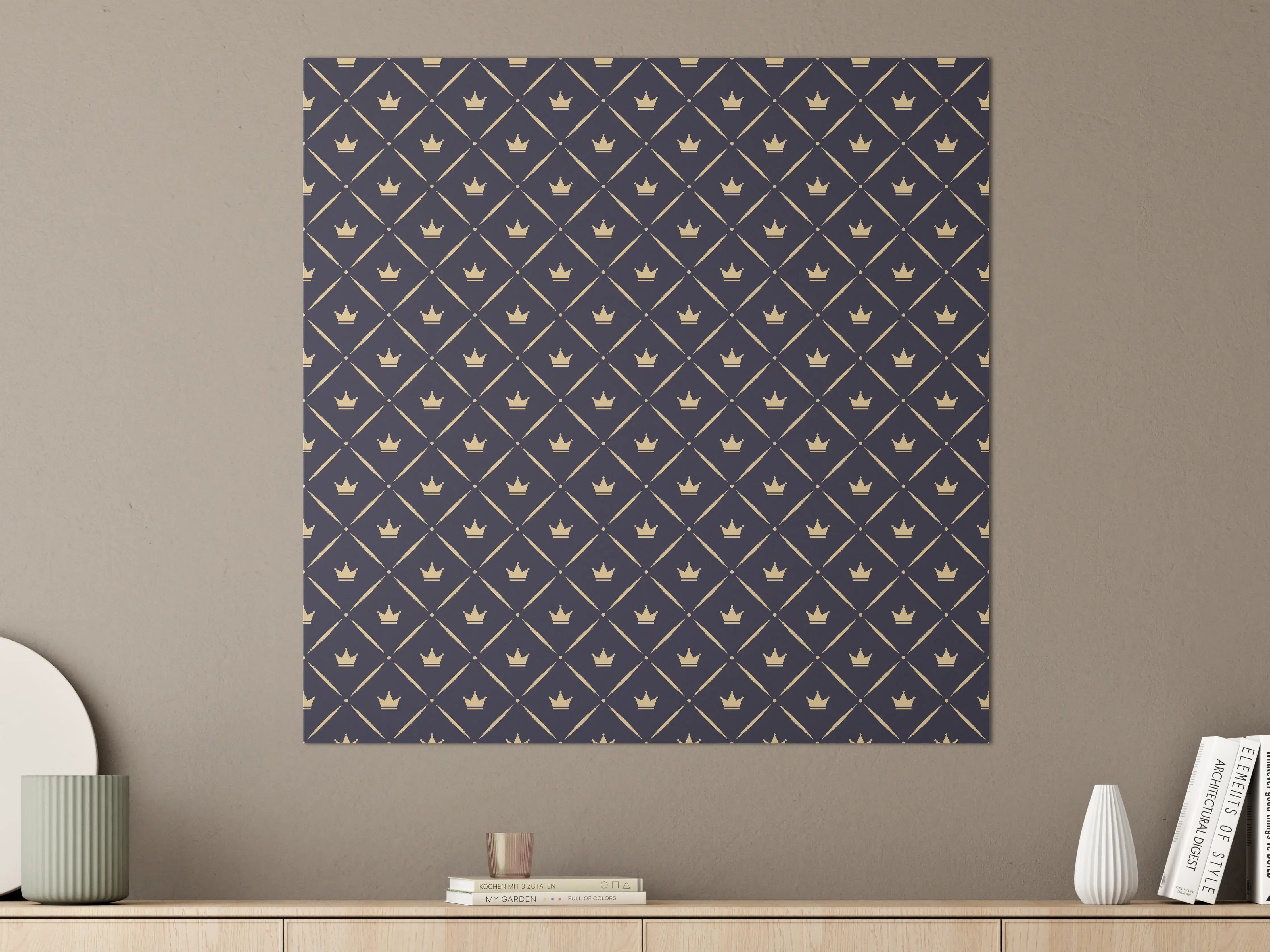 Große Wandbilder - Dunkelblau Geometrisches Muster