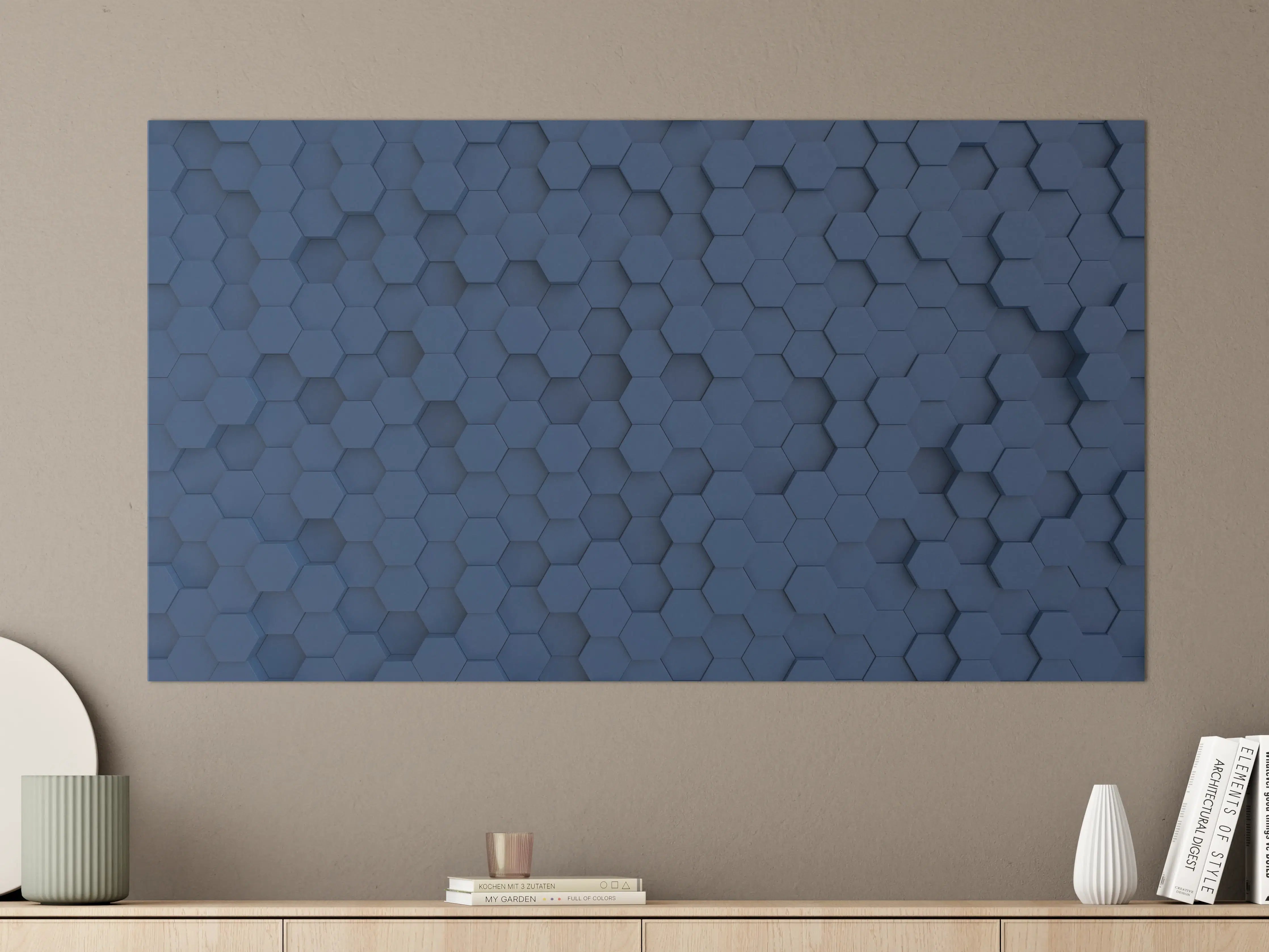 Große Wandbilder - Dunkelblaue Hexagon Hintergrundstruktur