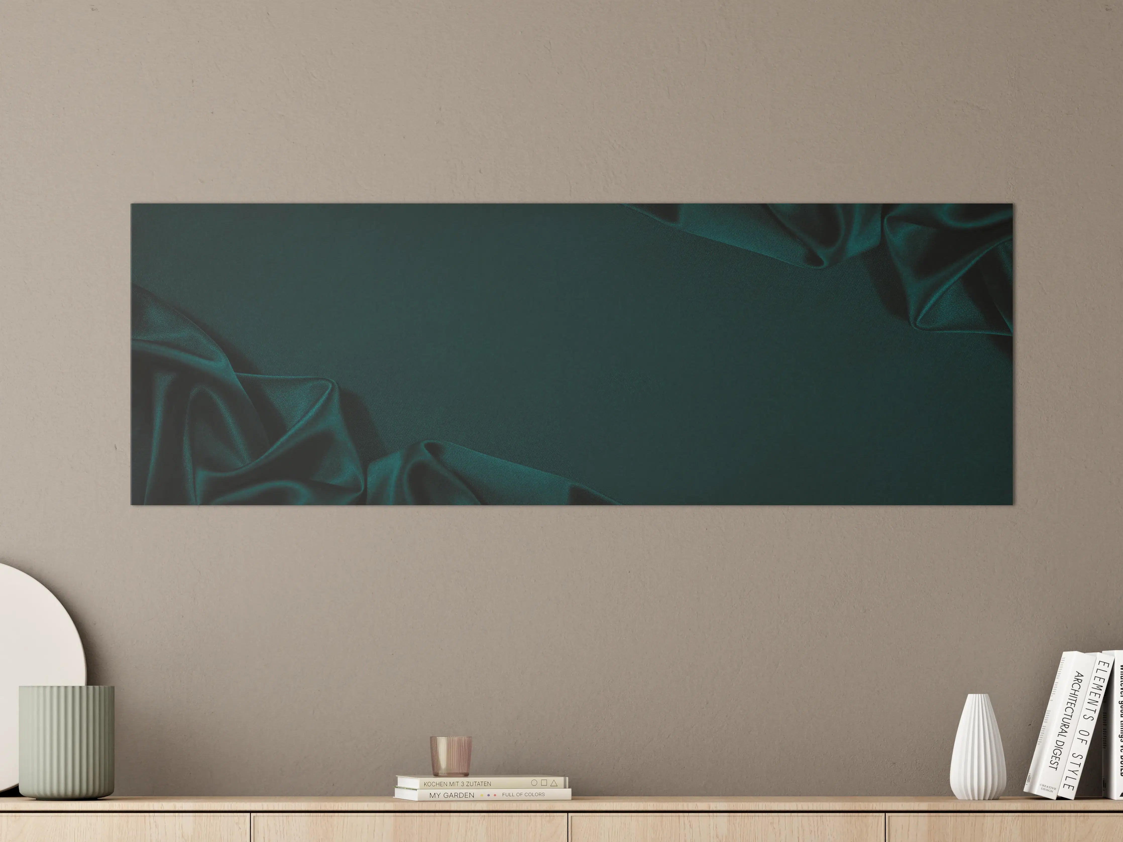 Große Wandbilder - Dunkelblauer Seidensatin Luxus