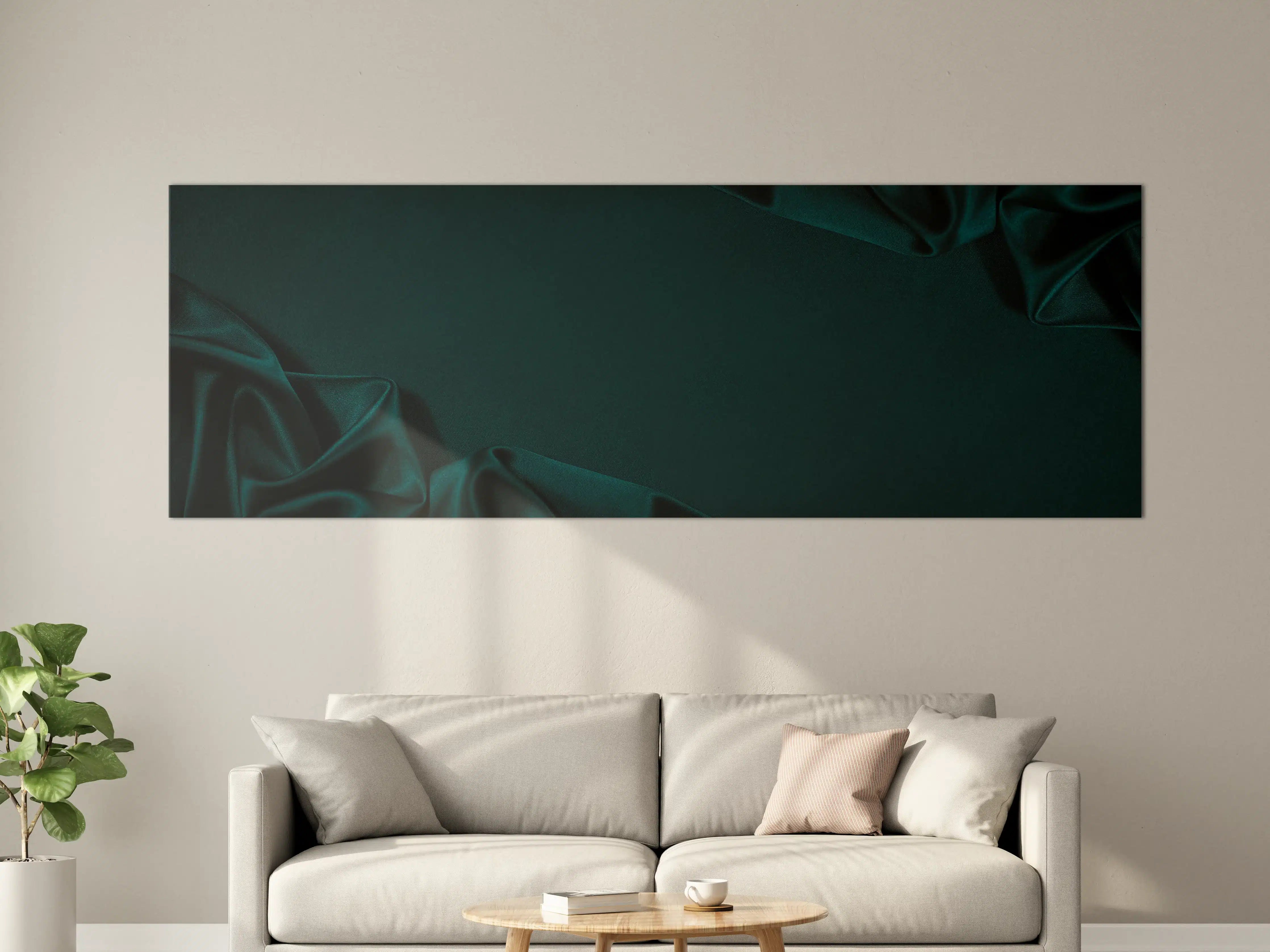 Große Wandbilder - Dunkelblauer Seidensatin Luxus