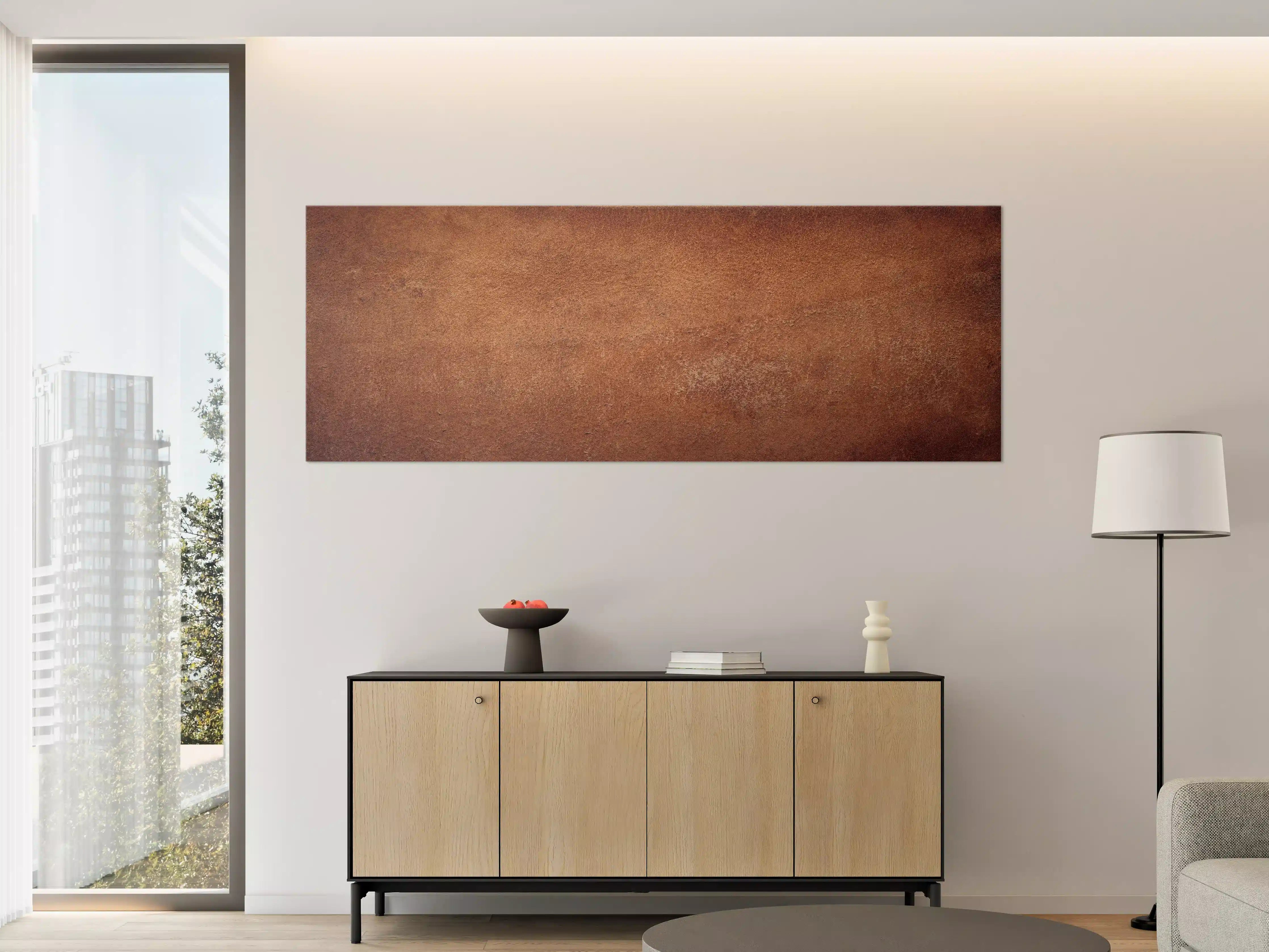 Große Wandbilder - Dunkelbraune Ledertextur