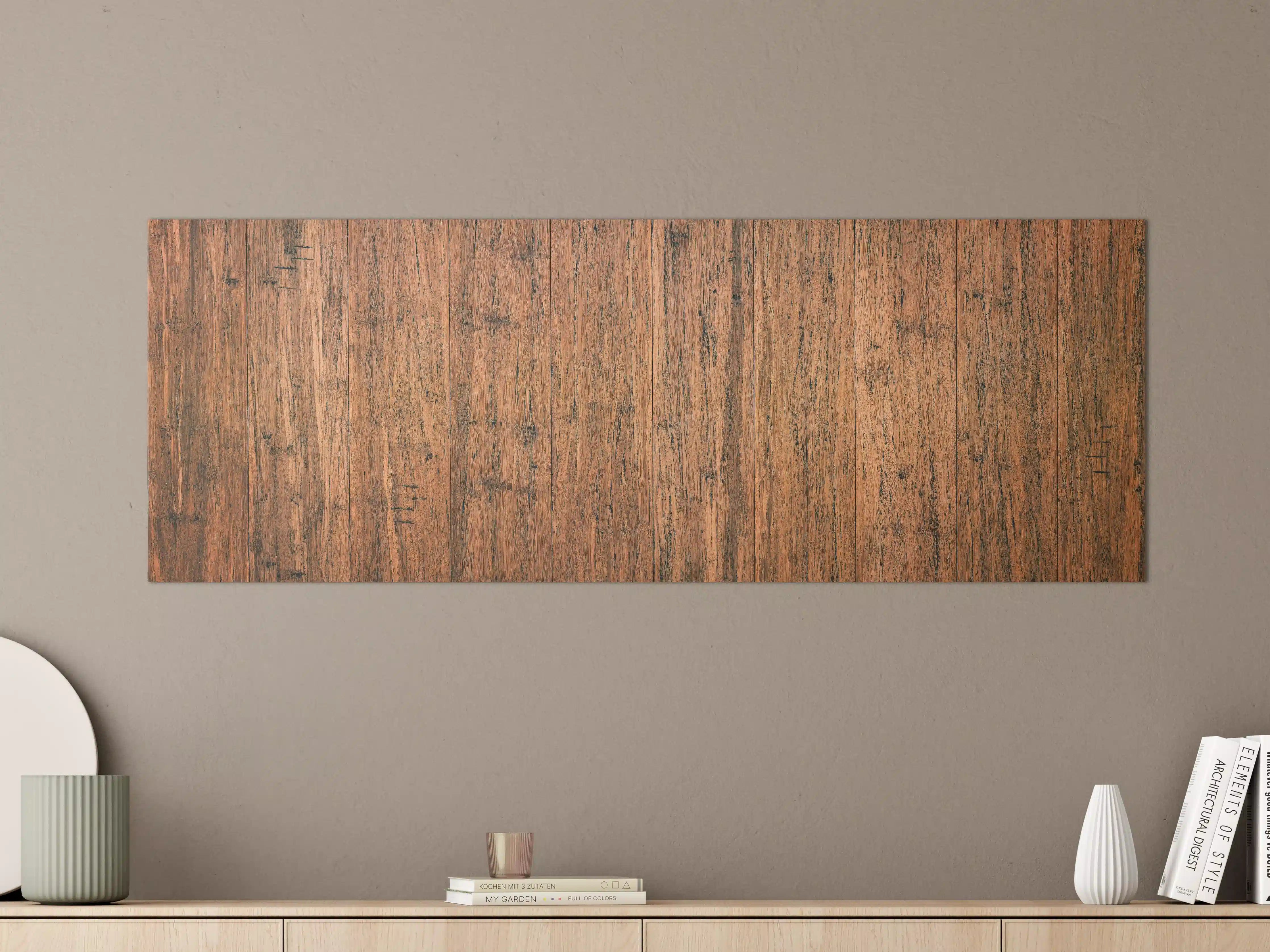 Große Wandbilder - Dunkelbraunes rustikales Holzbrett