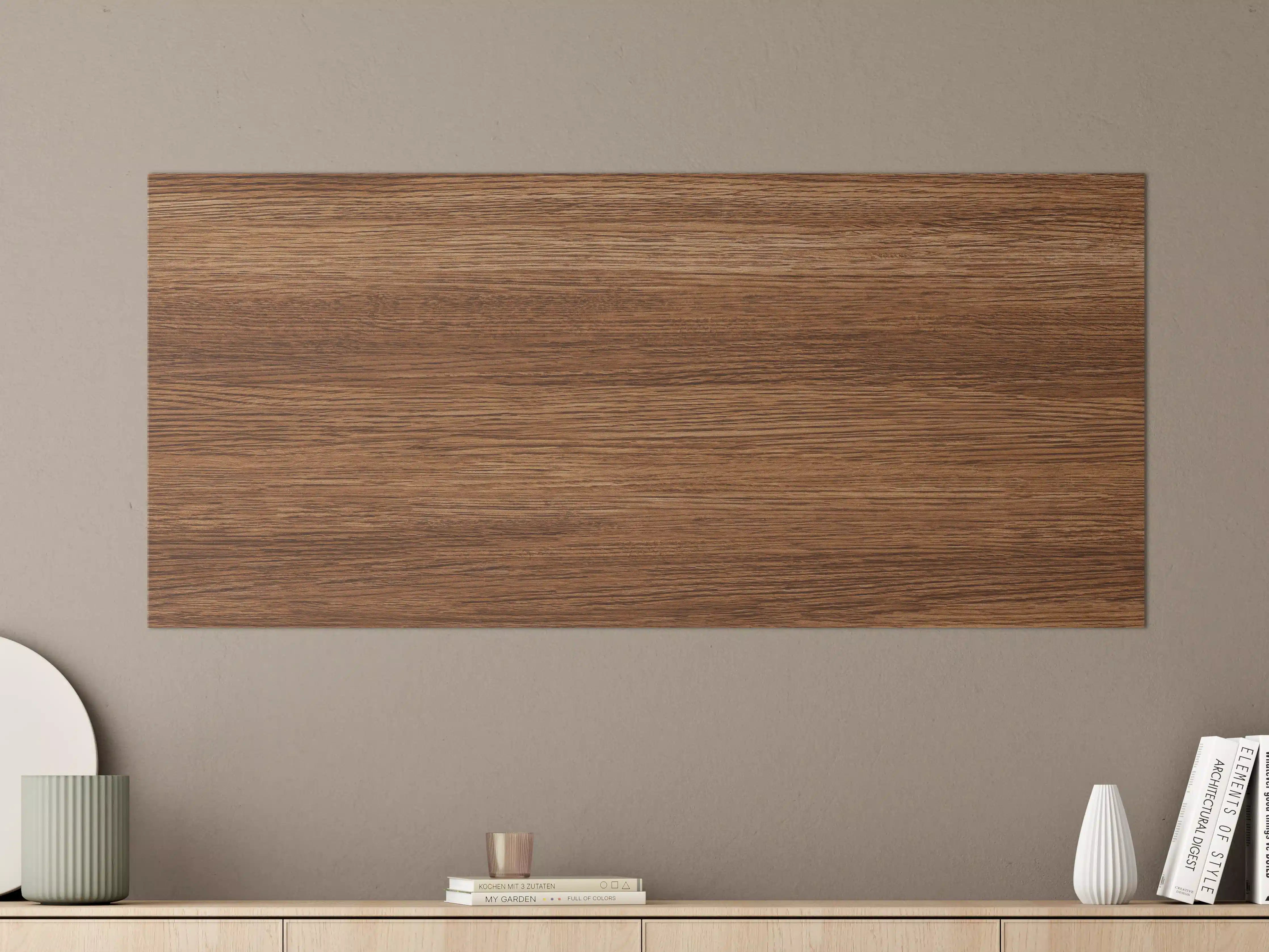 Große Wandbilder - Dunkle Holzwand mit Streifenmuster