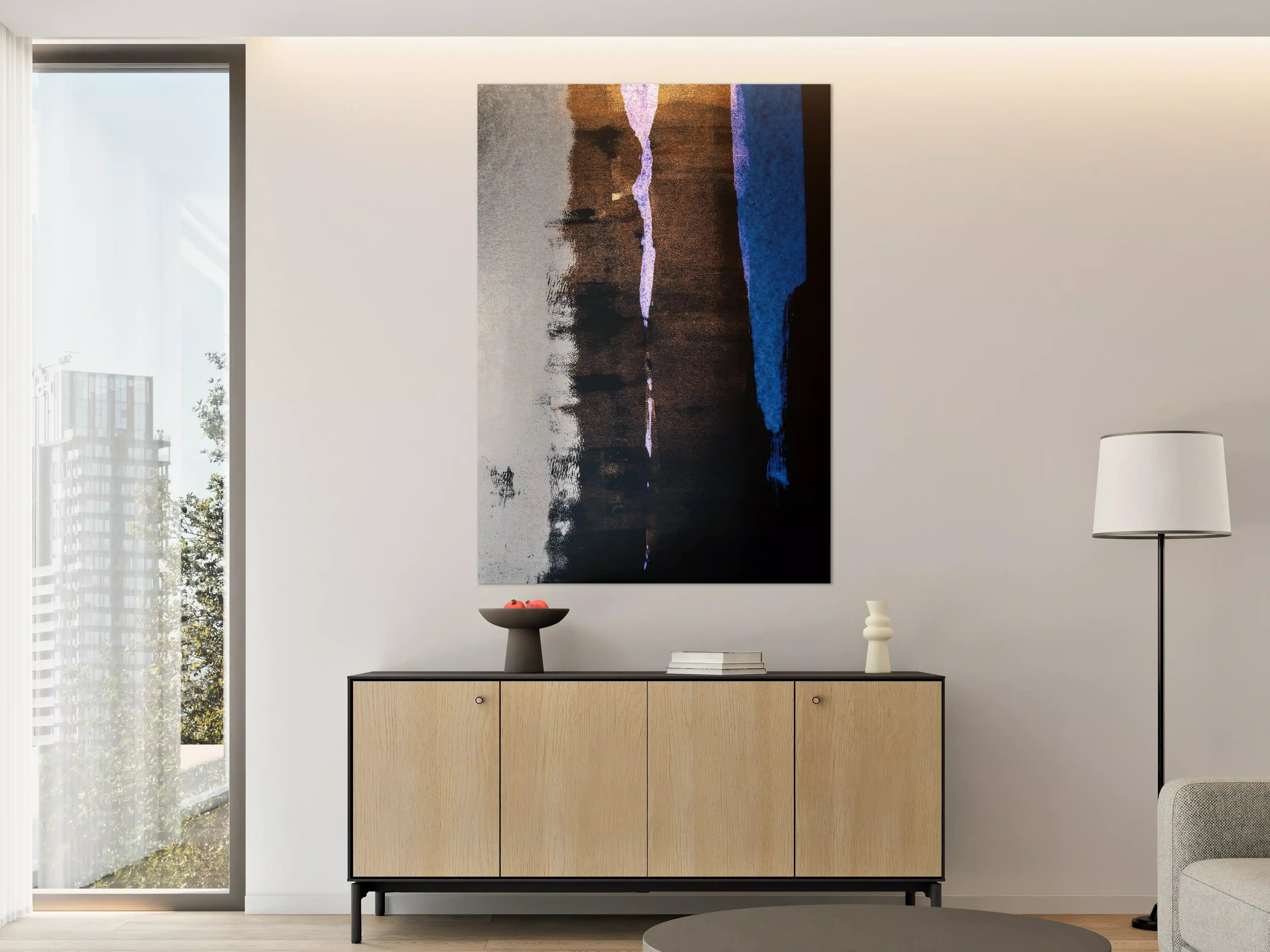 Große Wandbilder - Dunkle Reflexion Abstrakte Kunst