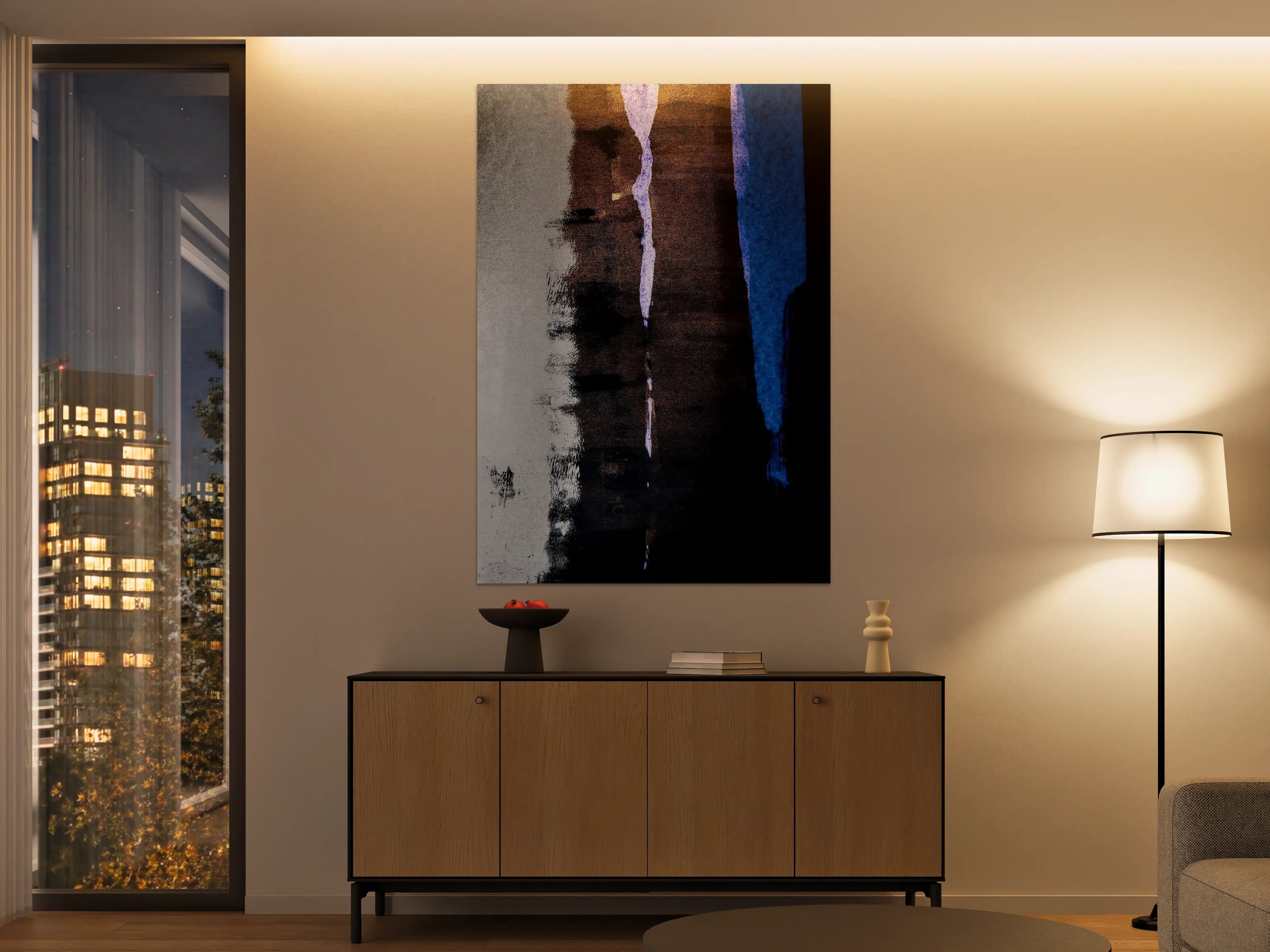Große Wandbilder - Dunkle Reflexion Abstrakte Kunst