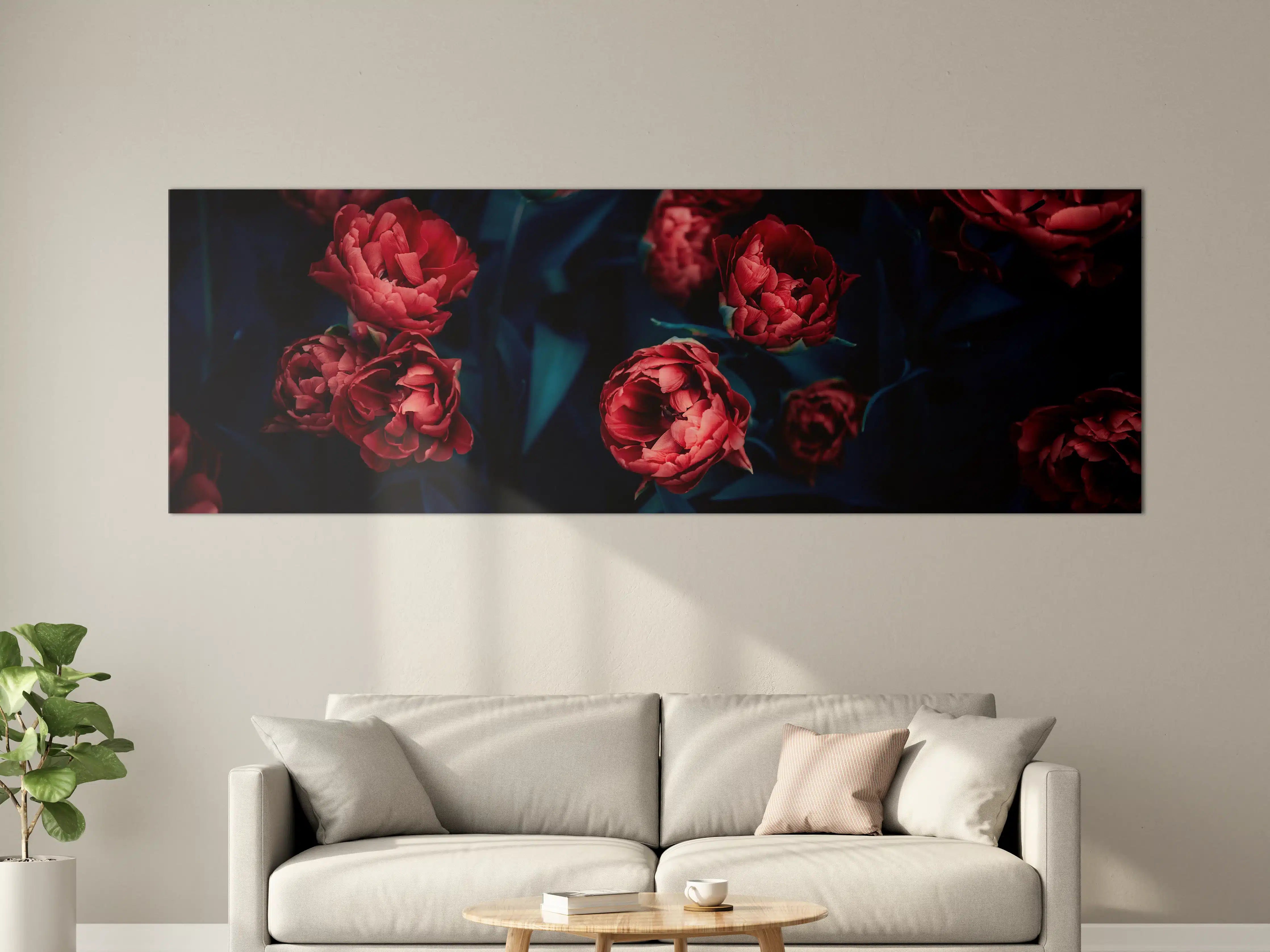 Große Wandbilder - Dunkle Rosen mit dunklem Hintergrund