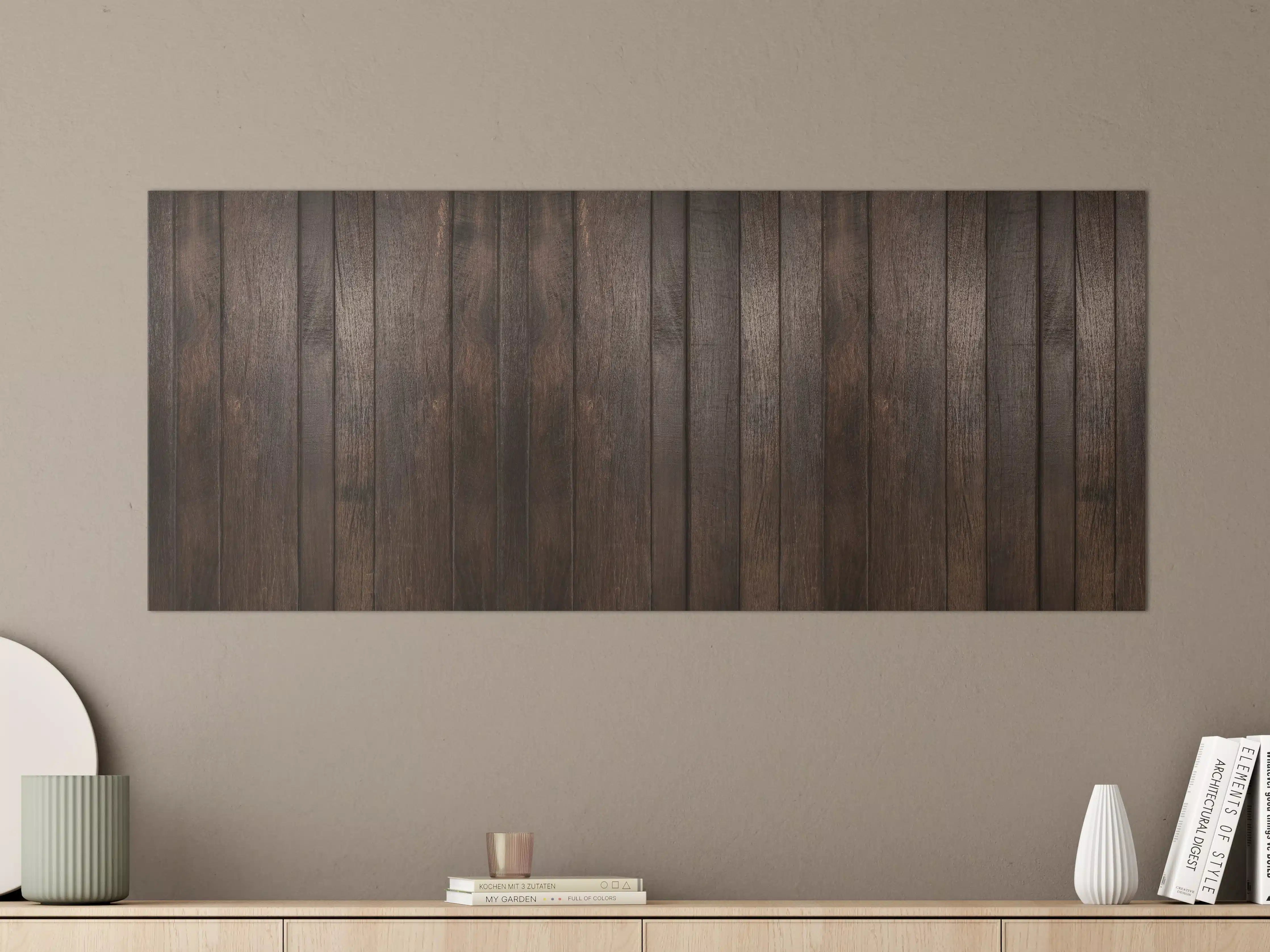 Große Wandbilder - Dunkles glasiertes Holz