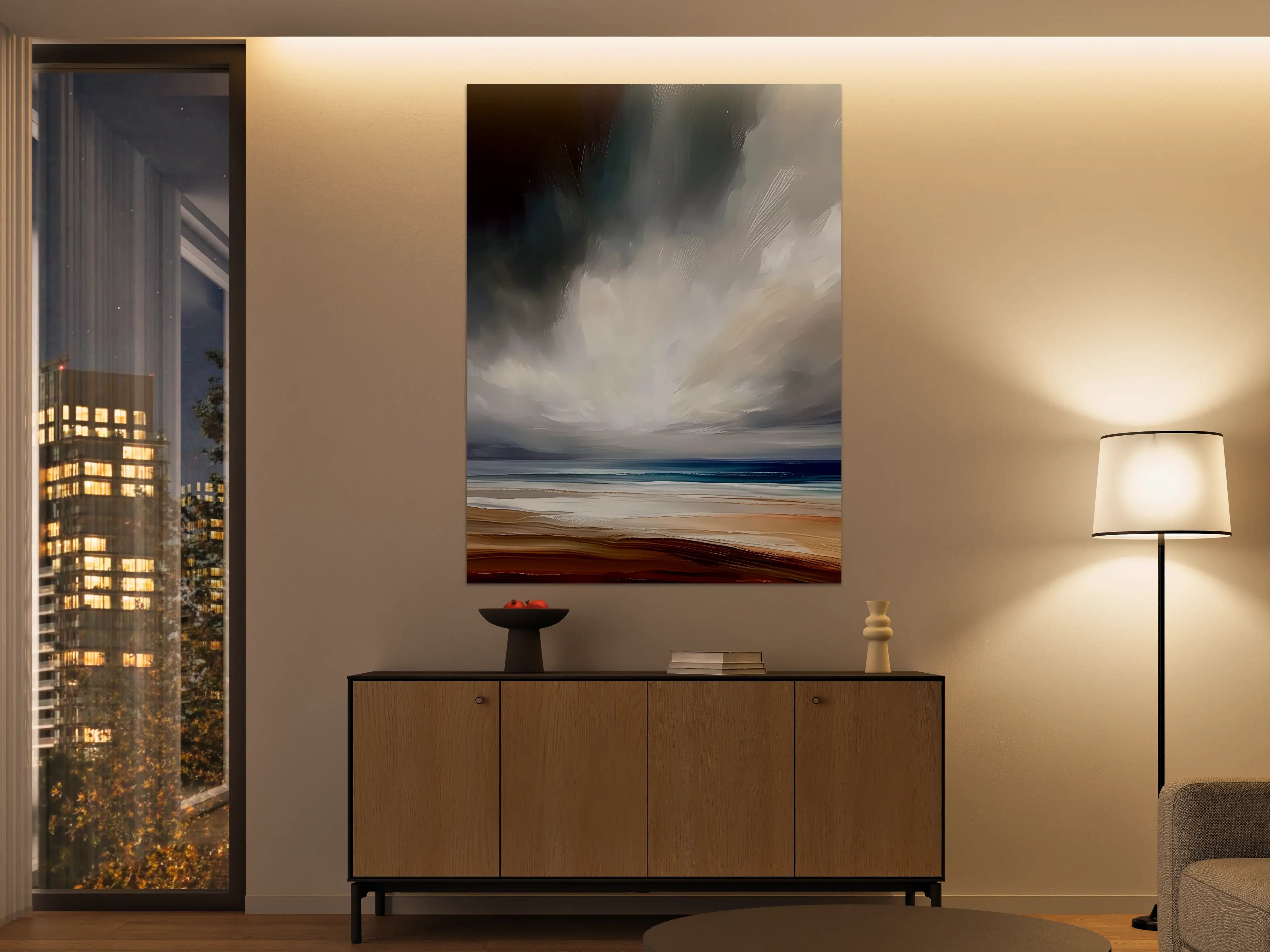 Große Wandbilder - Dynamischer Himmel über Strand