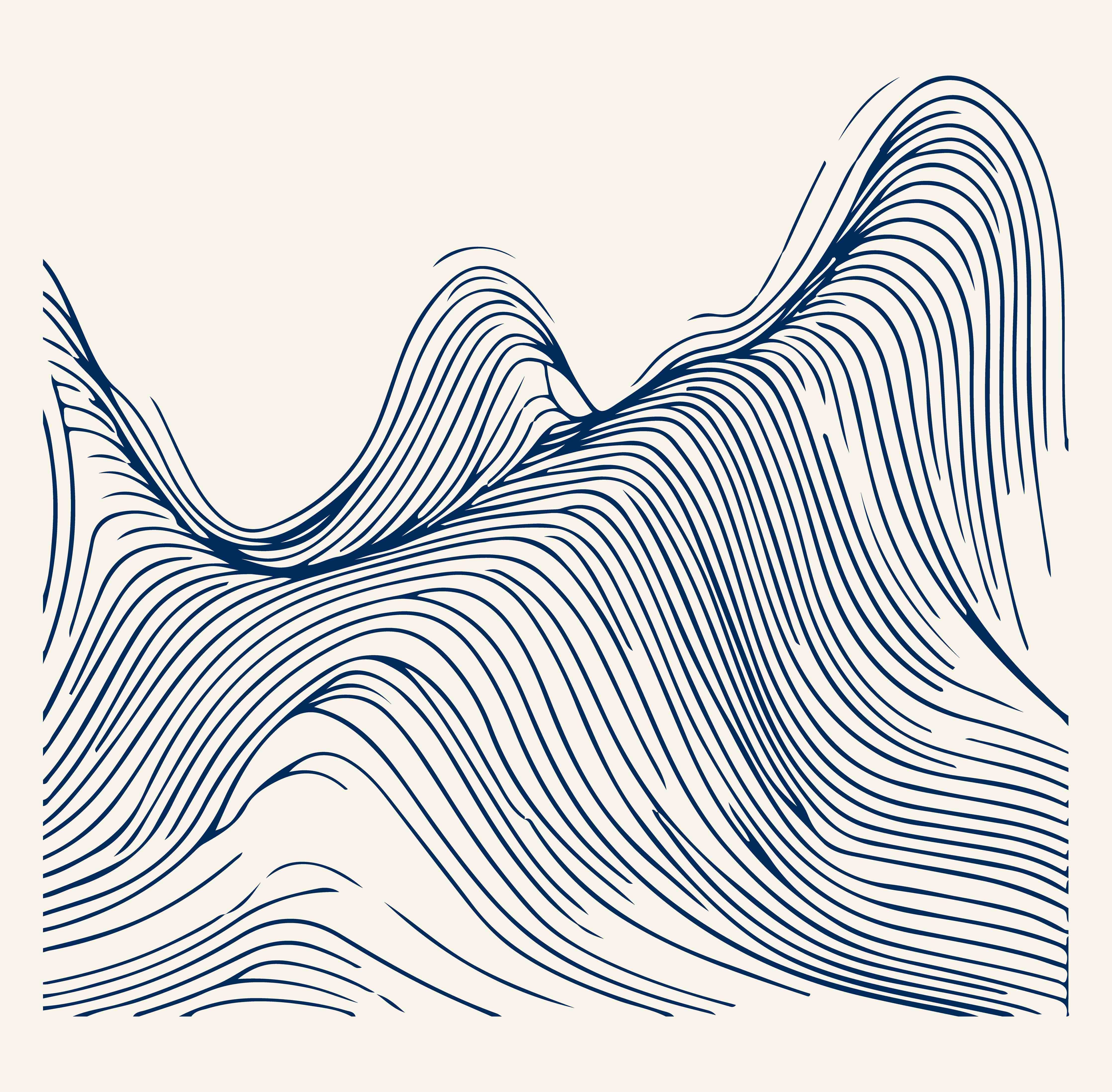 Große Wandbilder-Dynamisches Linien-Design in Creme und Blau