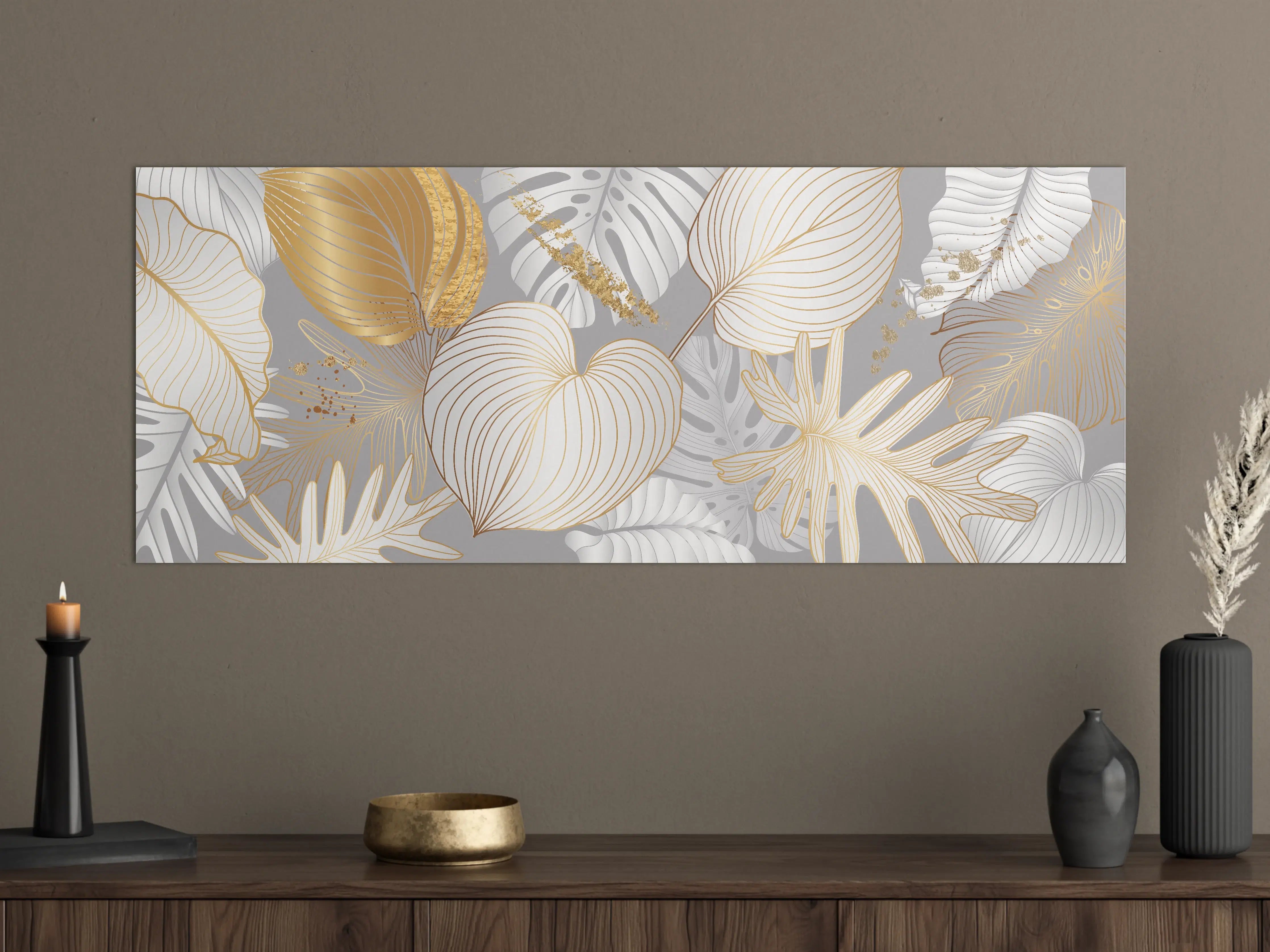 Große Wandbilder - Edles Gold-Blatt-Design