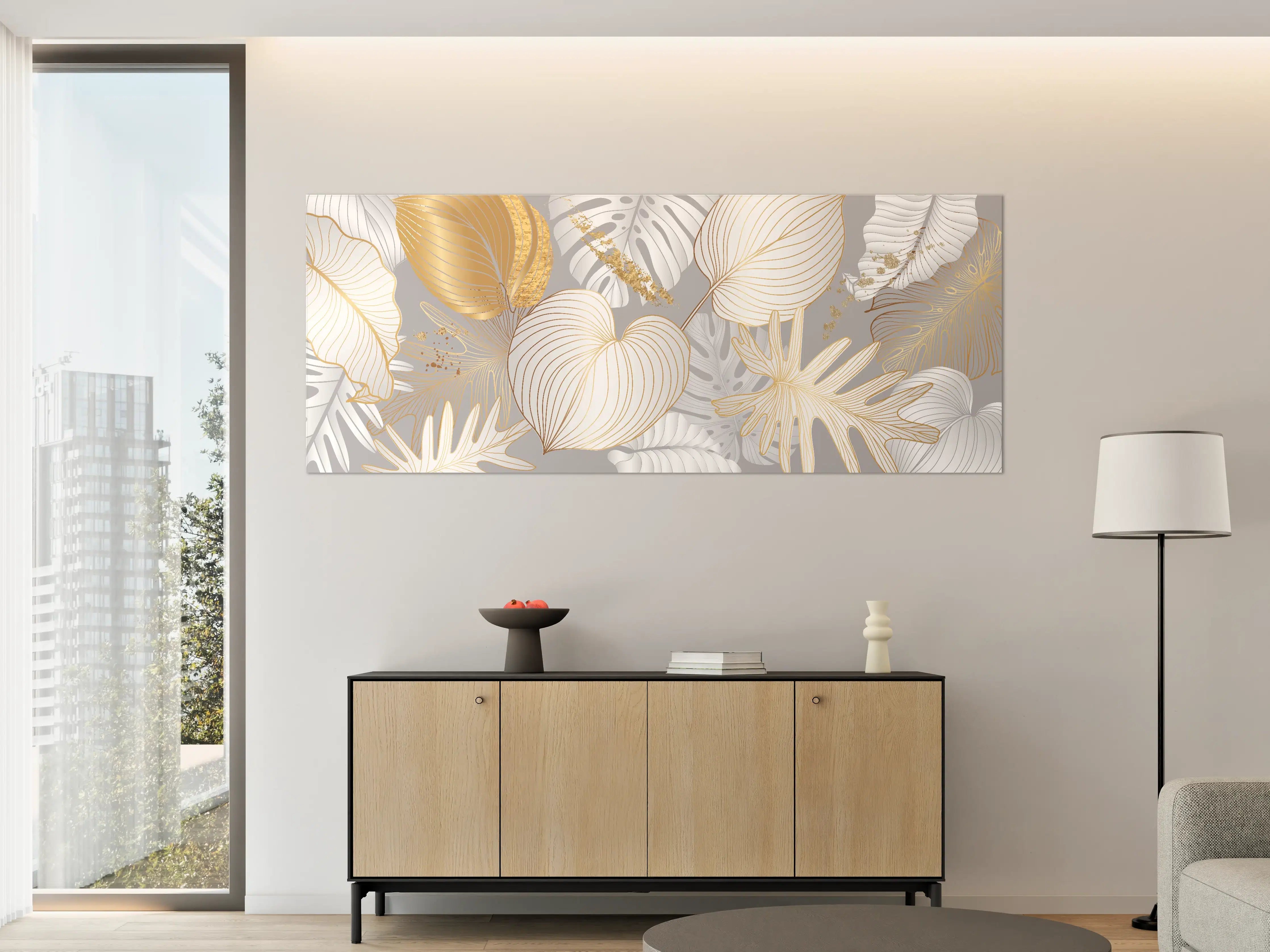 Große Wandbilder - Edles Gold-Blatt-Design