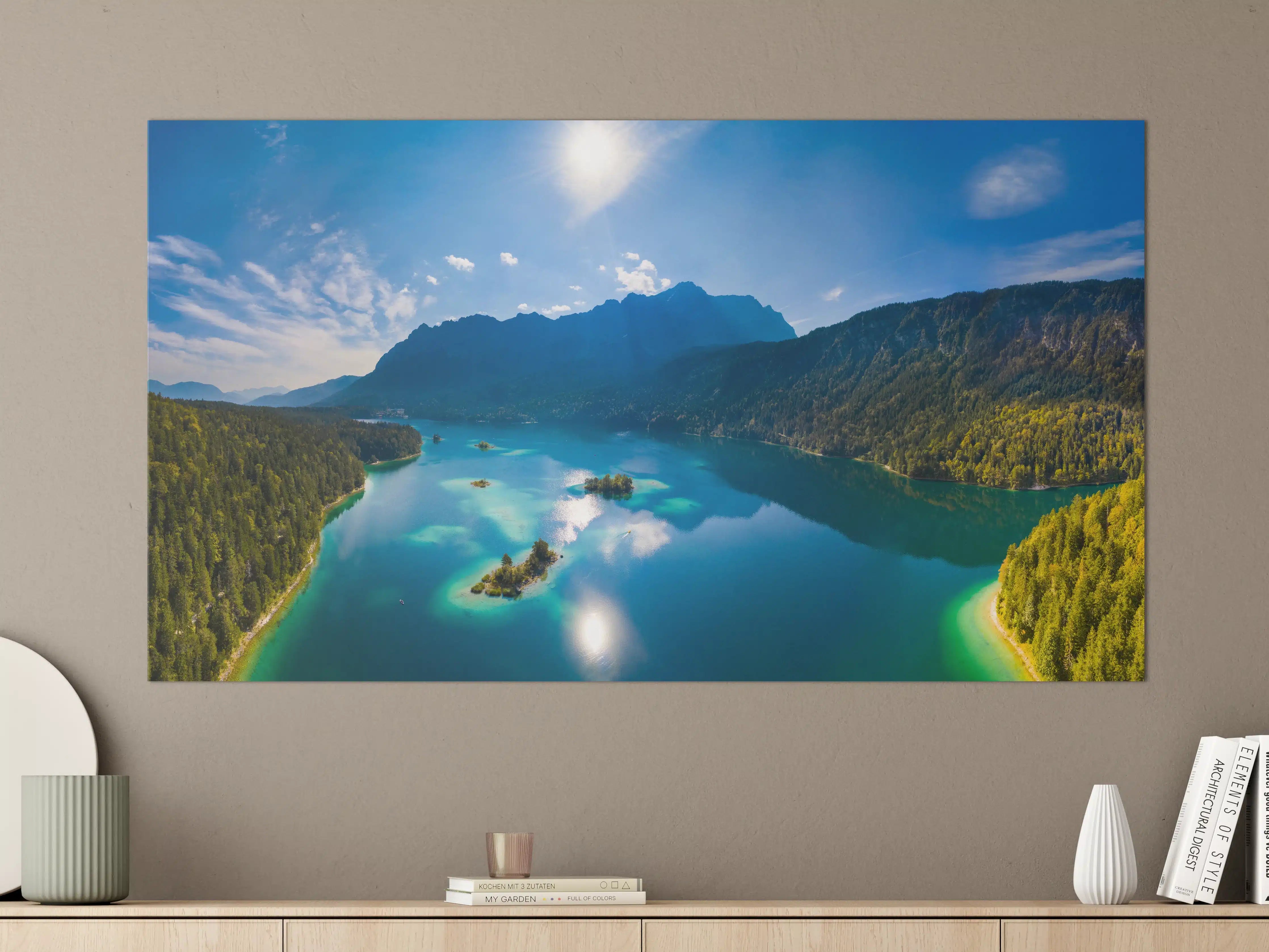 Große Wandbilder - Eibsees mit der Zugspitze im Hintergrund