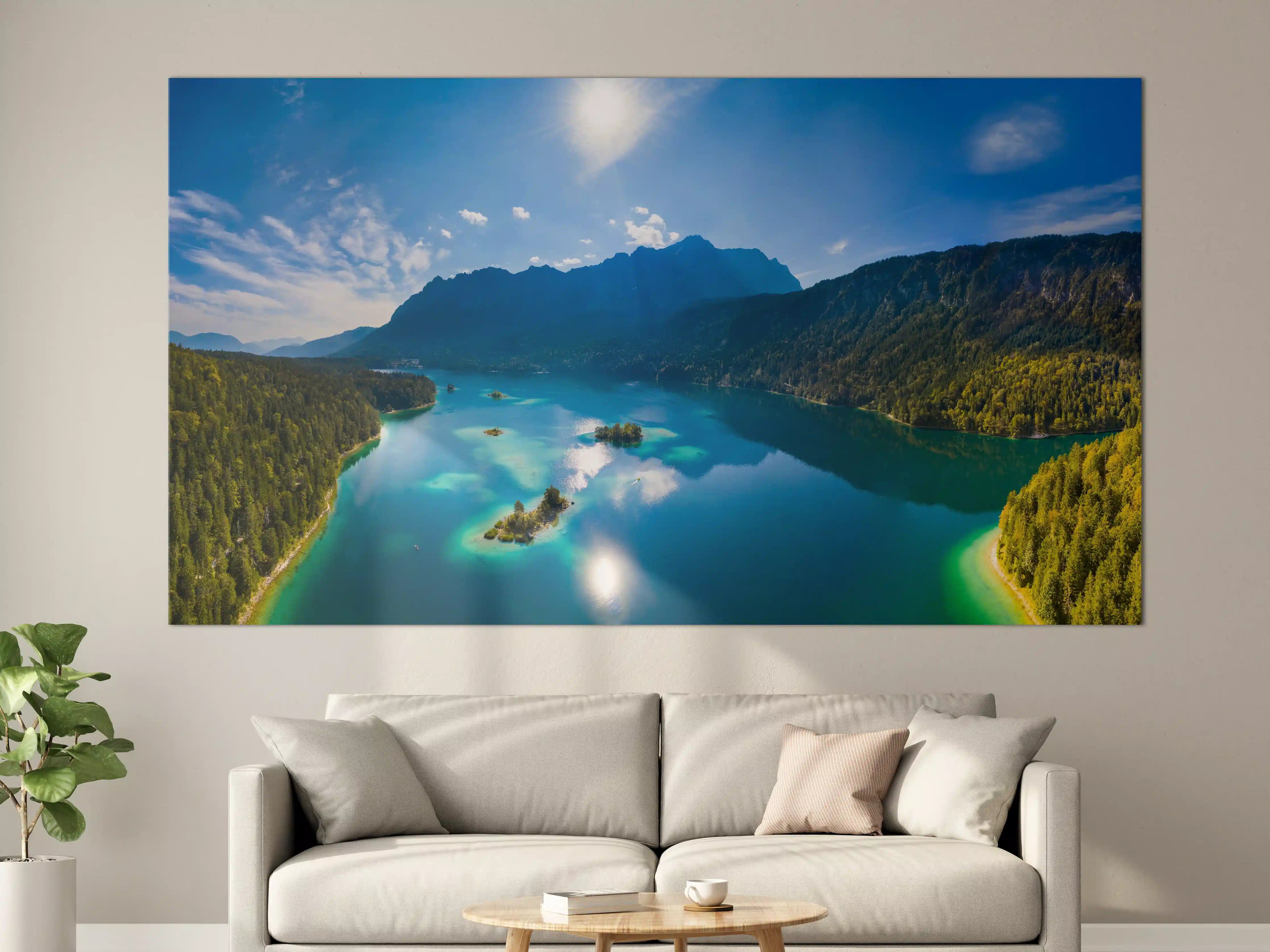 Große Wandbilder - Eibsees mit der Zugspitze im Hintergrund