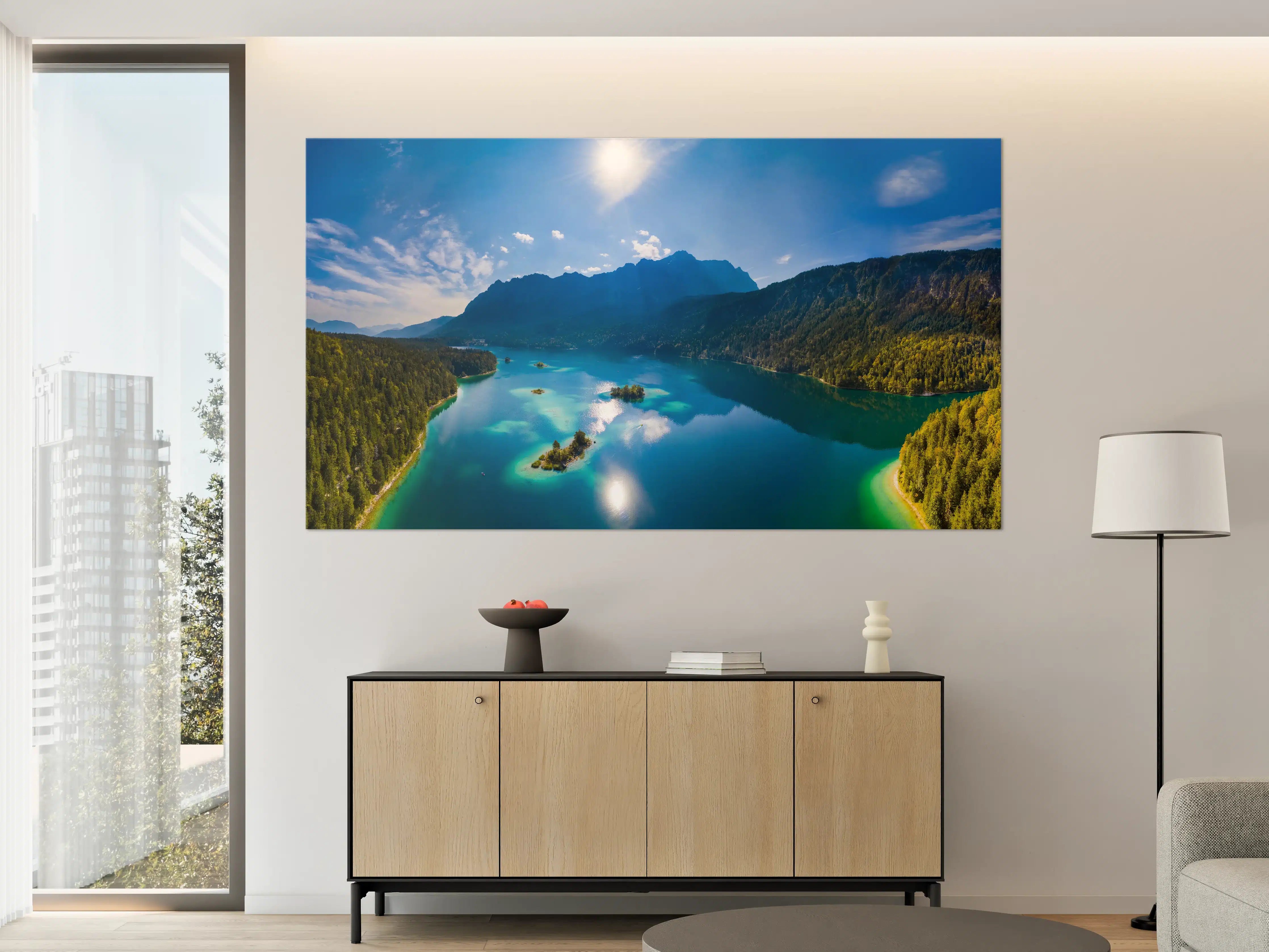 Große Wandbilder - Eibsees mit der Zugspitze im Hintergrund