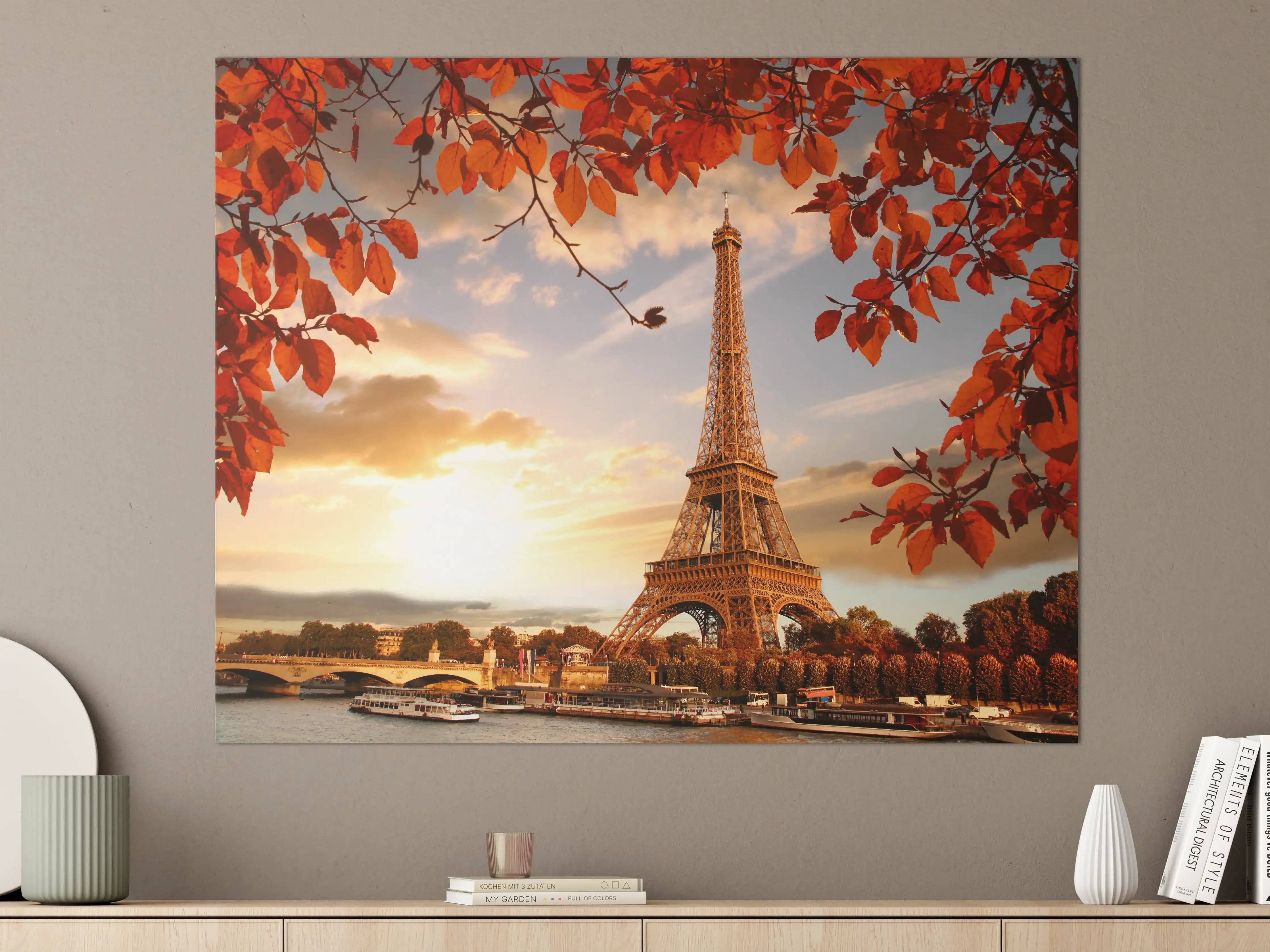 Große Wandbilder - Eiffelturm mit Herbstlaub in Paris