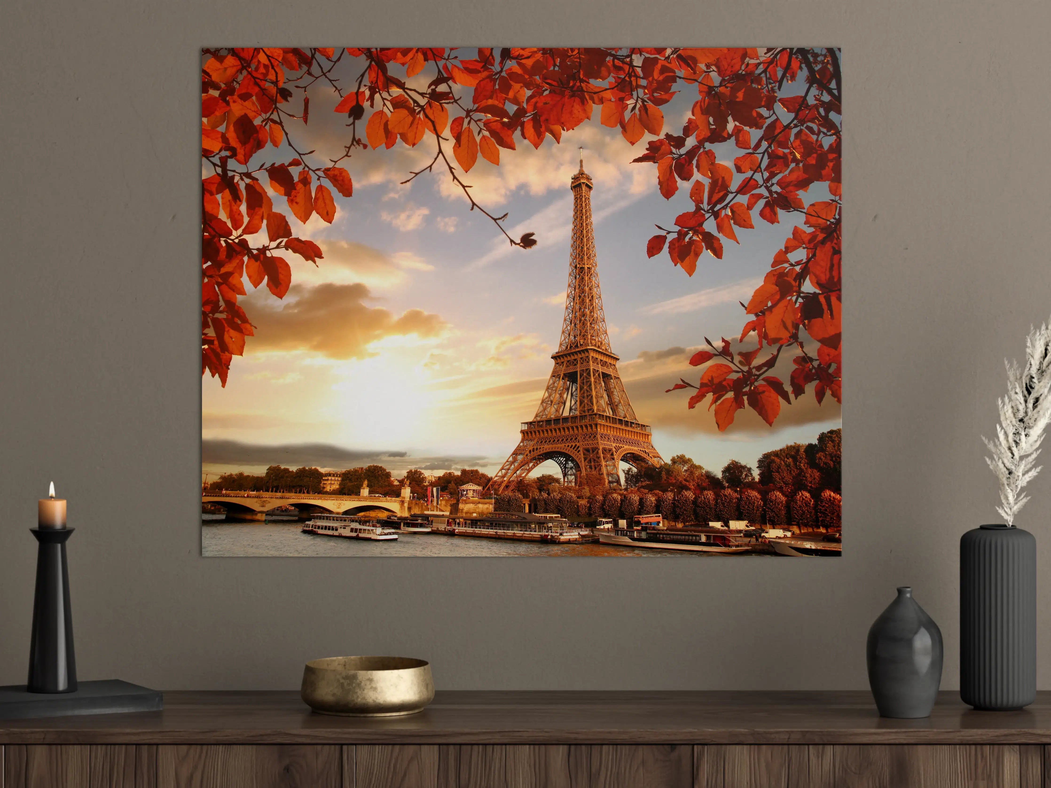 Große Wandbilder - Eiffelturm mit Herbstlaub in Paris