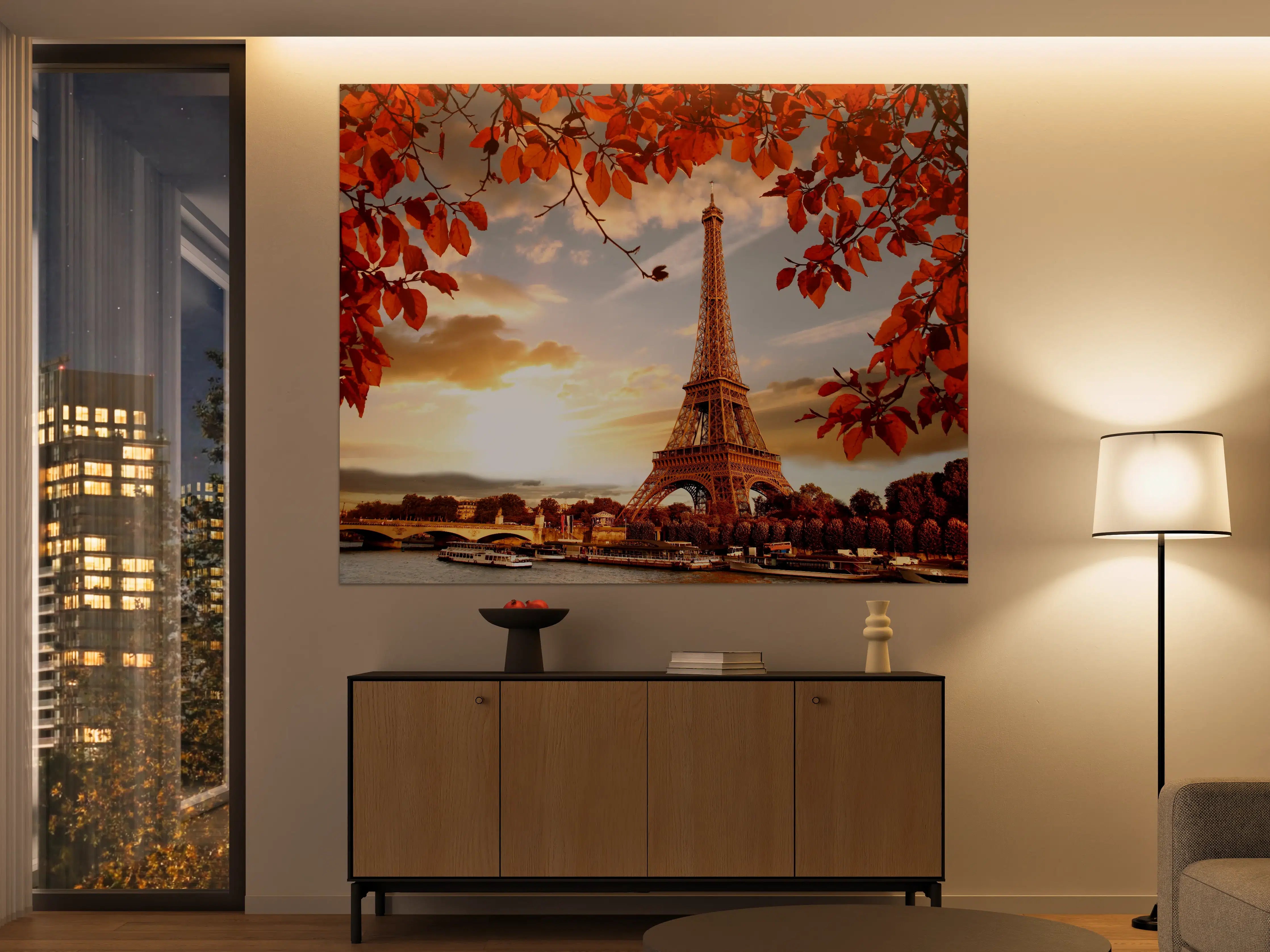Große Wandbilder - Eiffelturm mit Herbstlaub in Paris