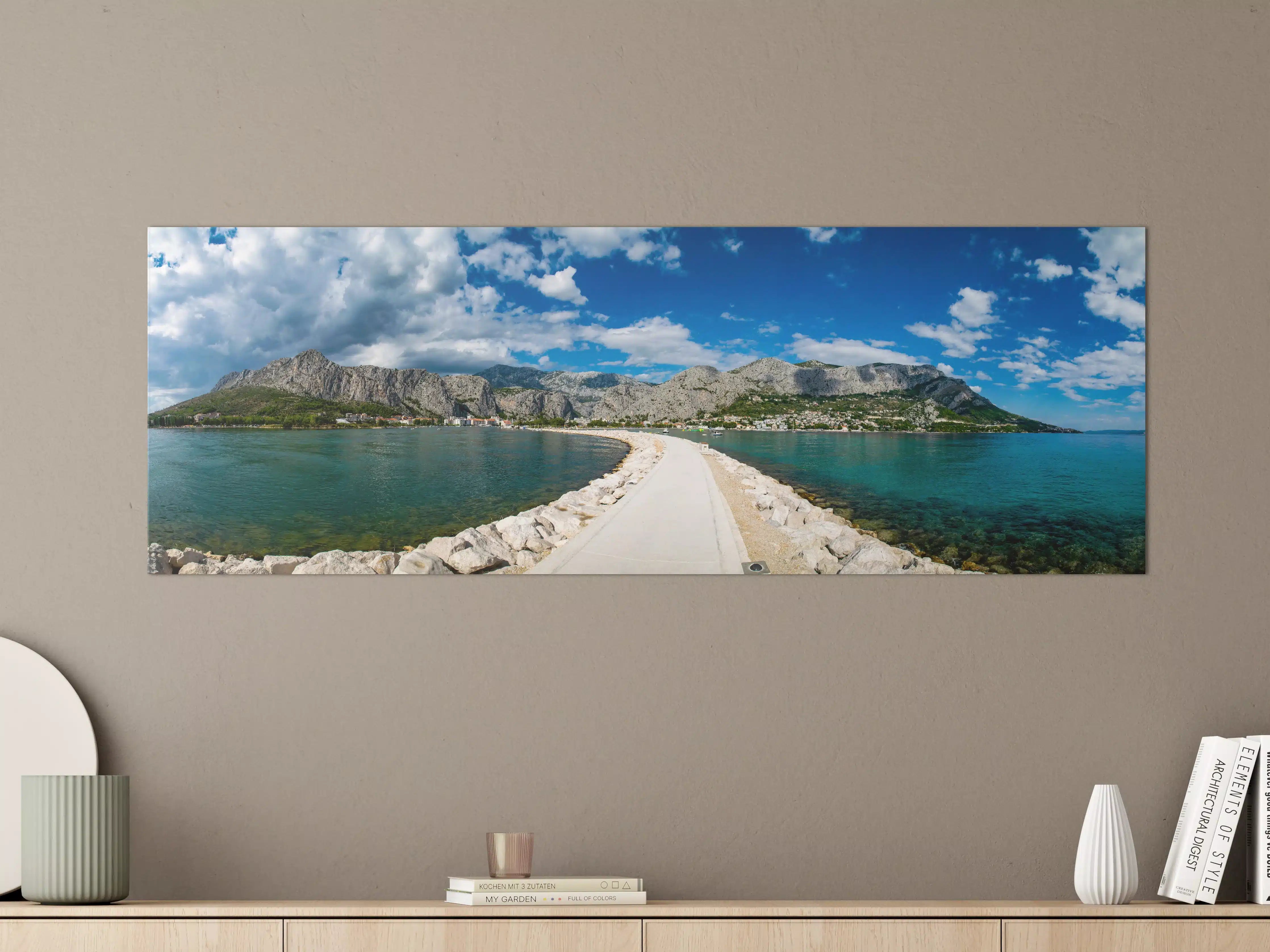 Große Wandbilder - Ein Panoramabild von Omis - Kroatien
