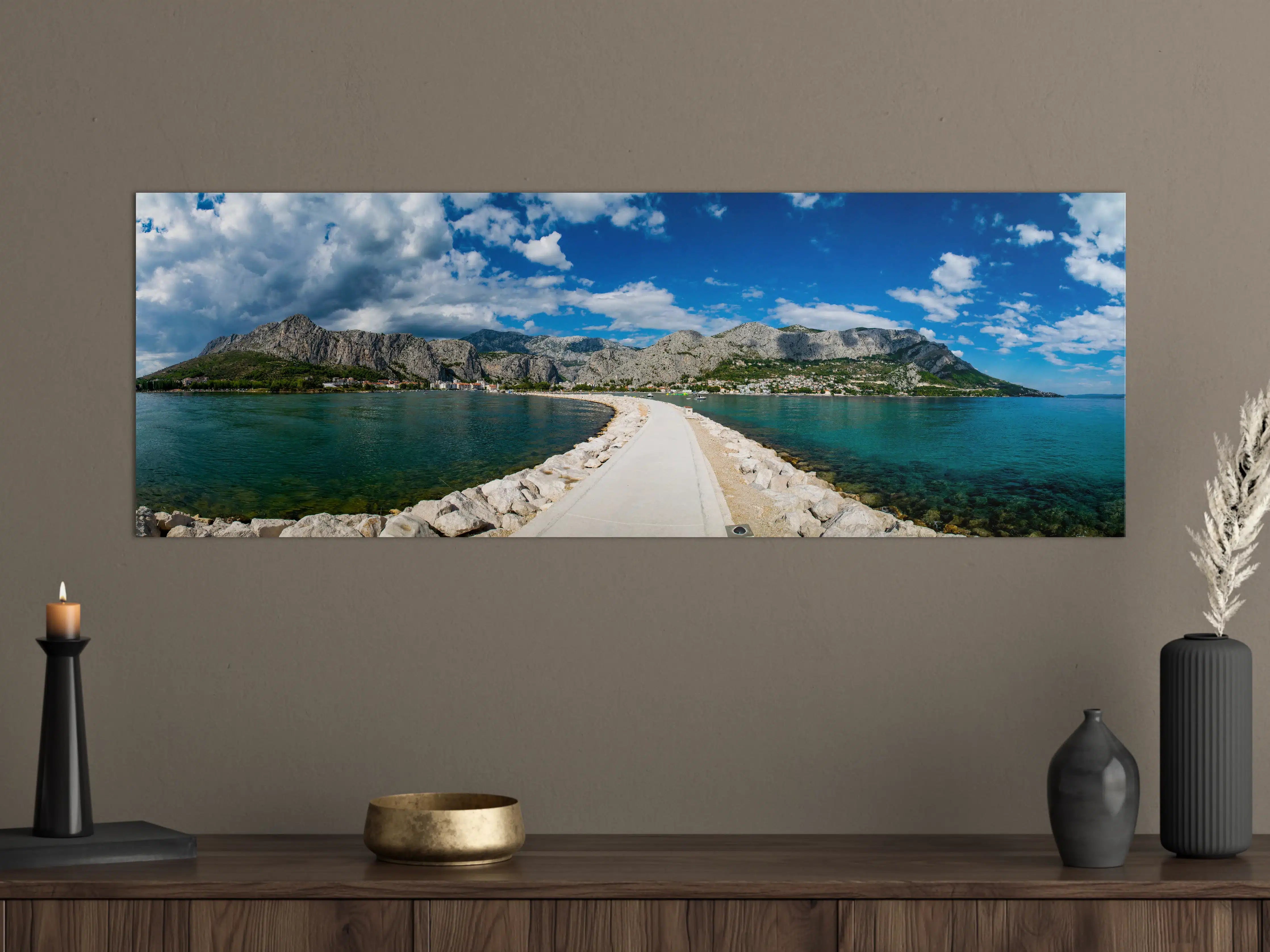 Große Wandbilder - Ein Panoramabild von Omis - Kroatien