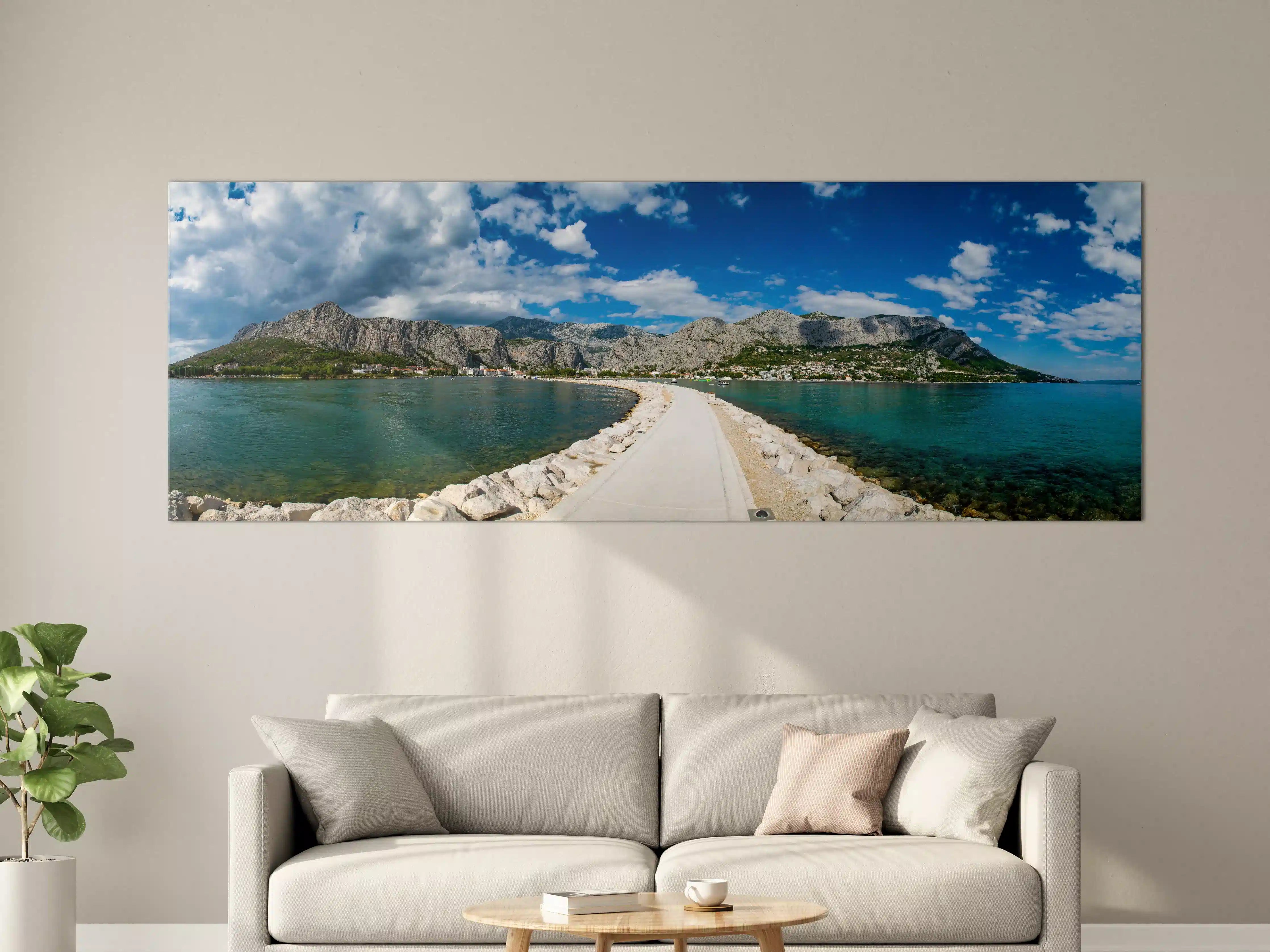 Große Wandbilder - Ein Panoramabild von Omis - Kroatien