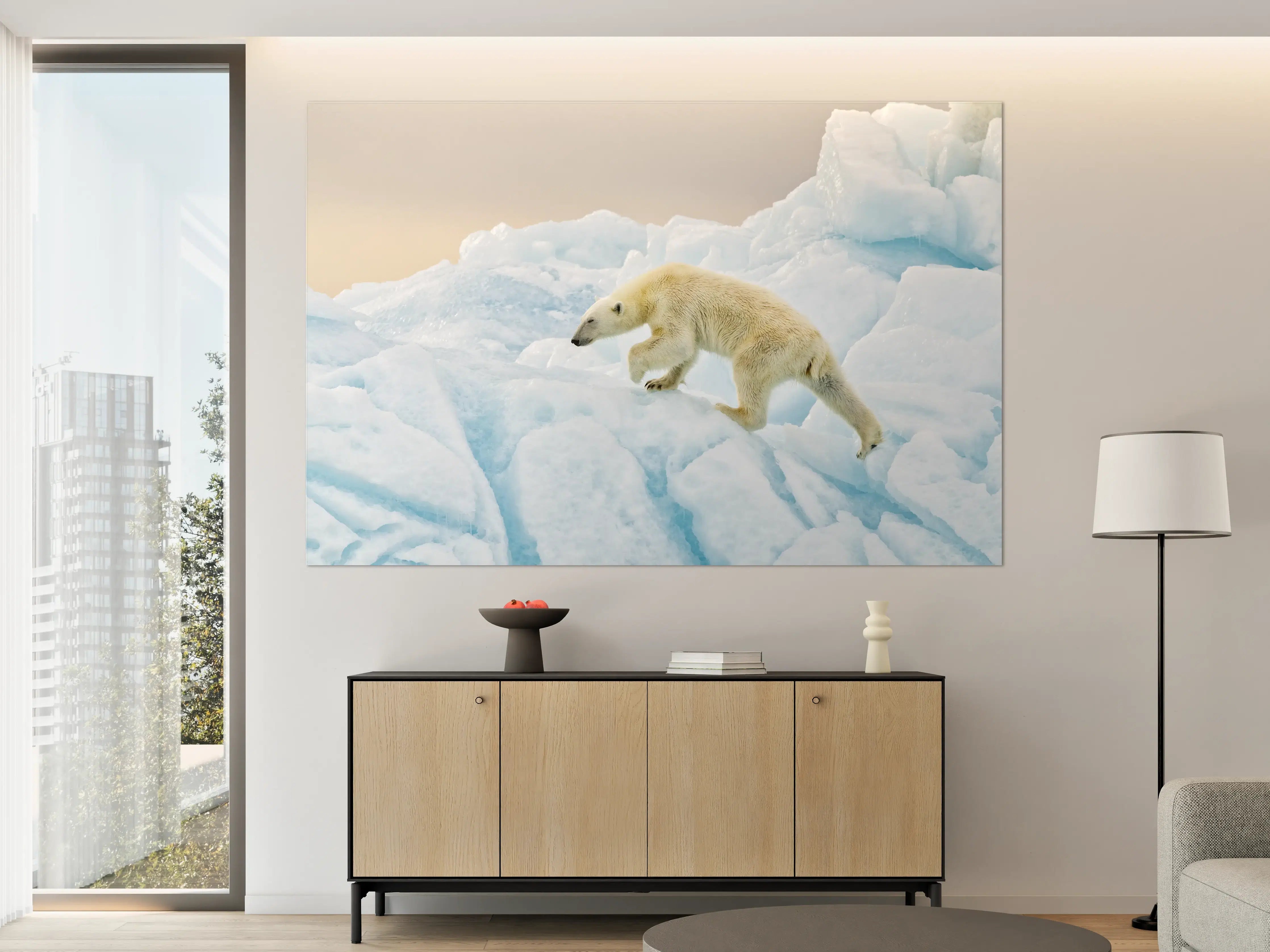 Große Wandbilder - Eisbär im arktischen Eis