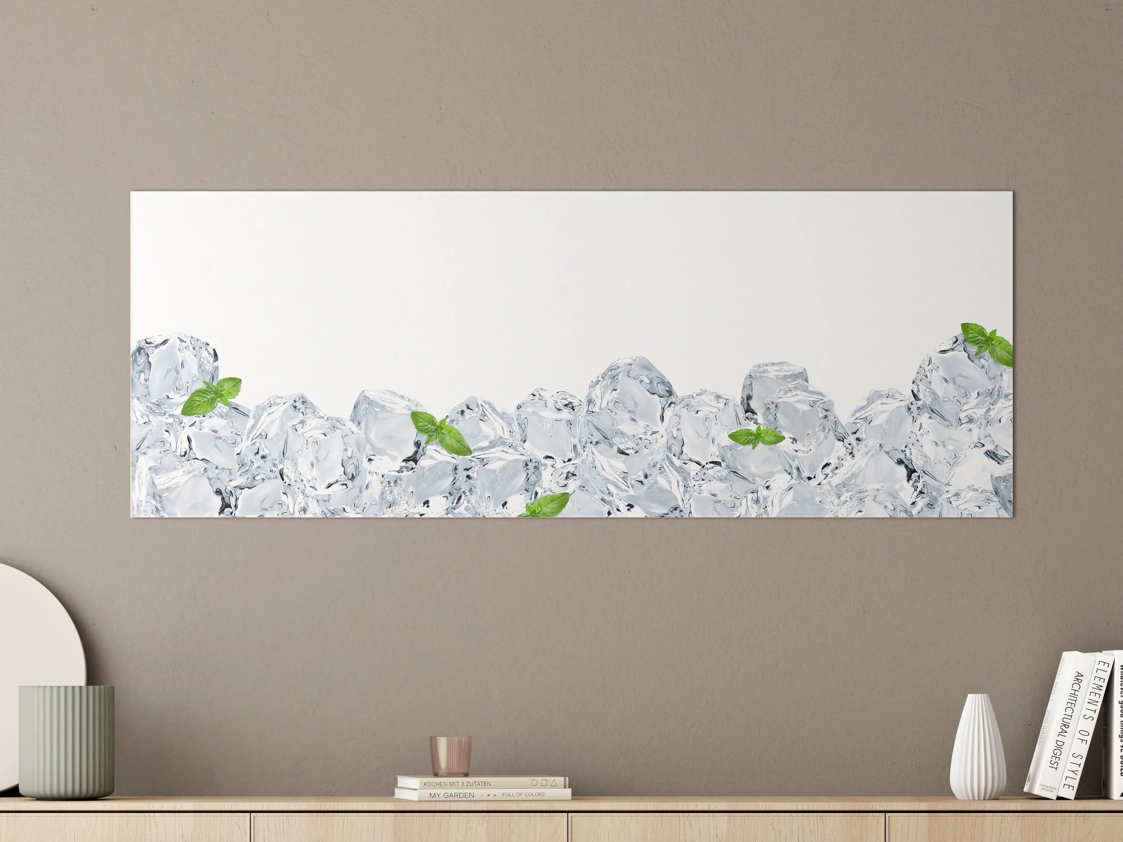 Große Wandbilder - Eiswürfel mit einem hauch Minze