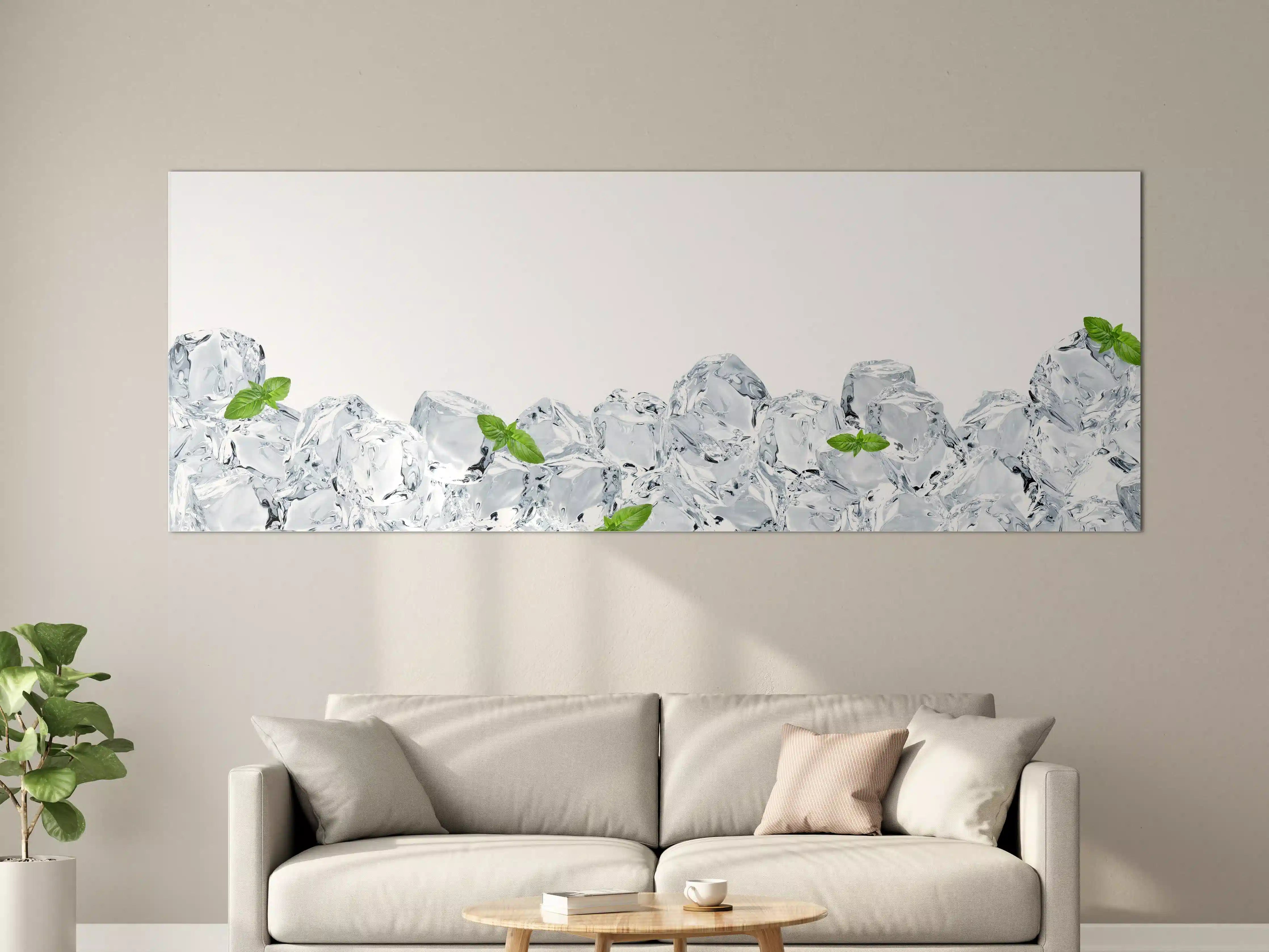 Große Wandbilder - Eiswürfel mit einem hauch Minze