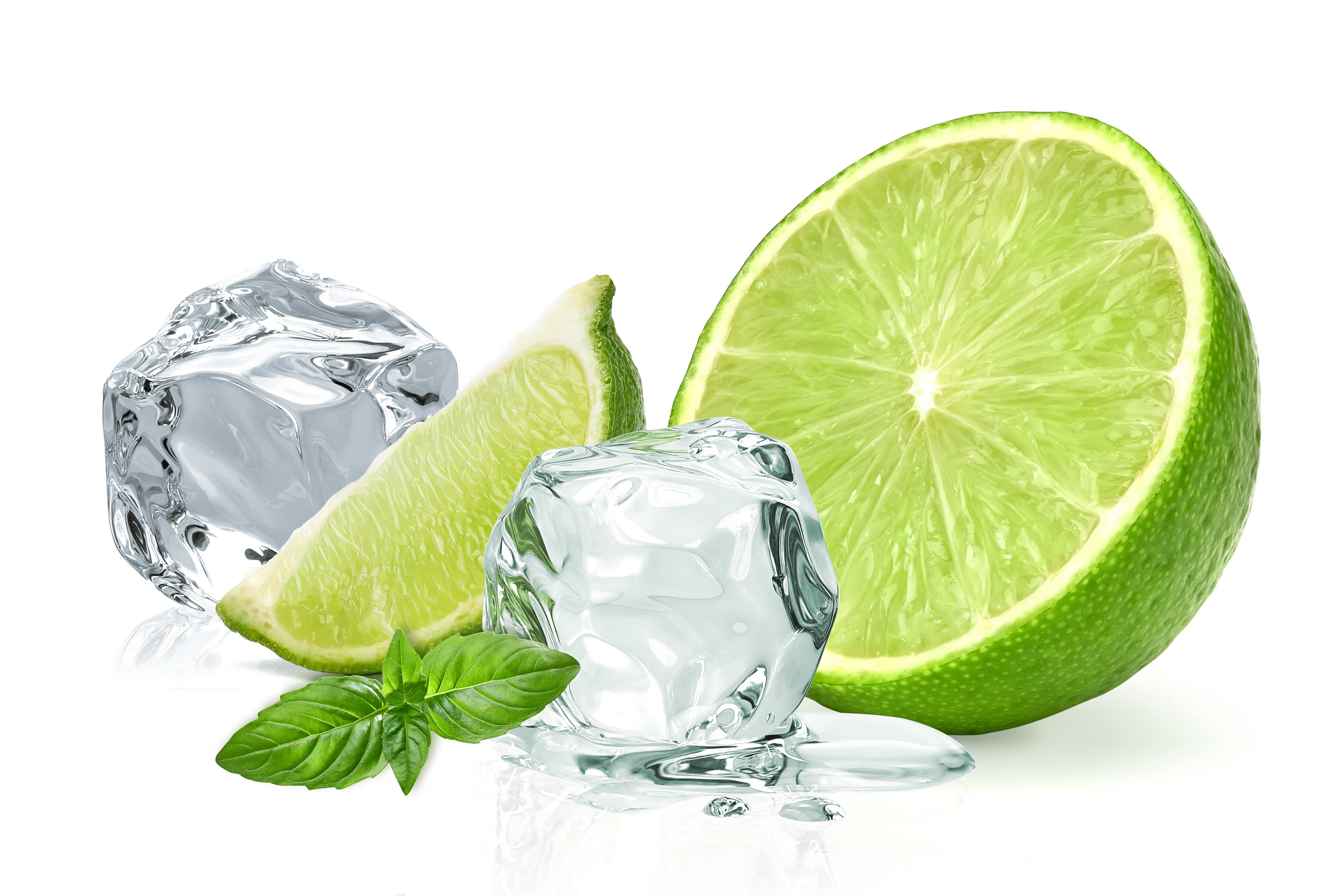 Große Wandbilder-Eiswürfel mit saftiger Limette