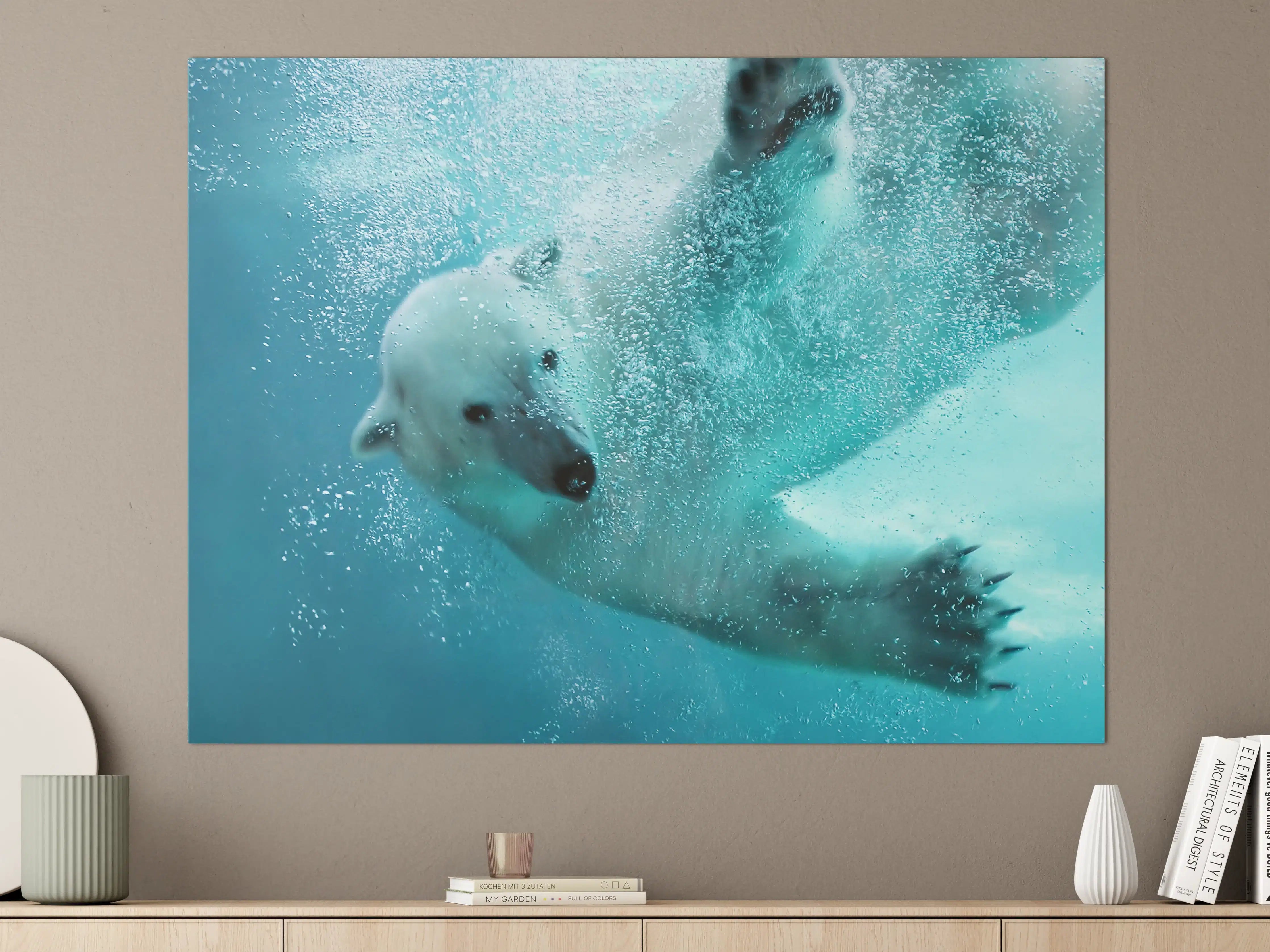 Große Wandbilder - Eiszeit-Polarbär unter Wasser