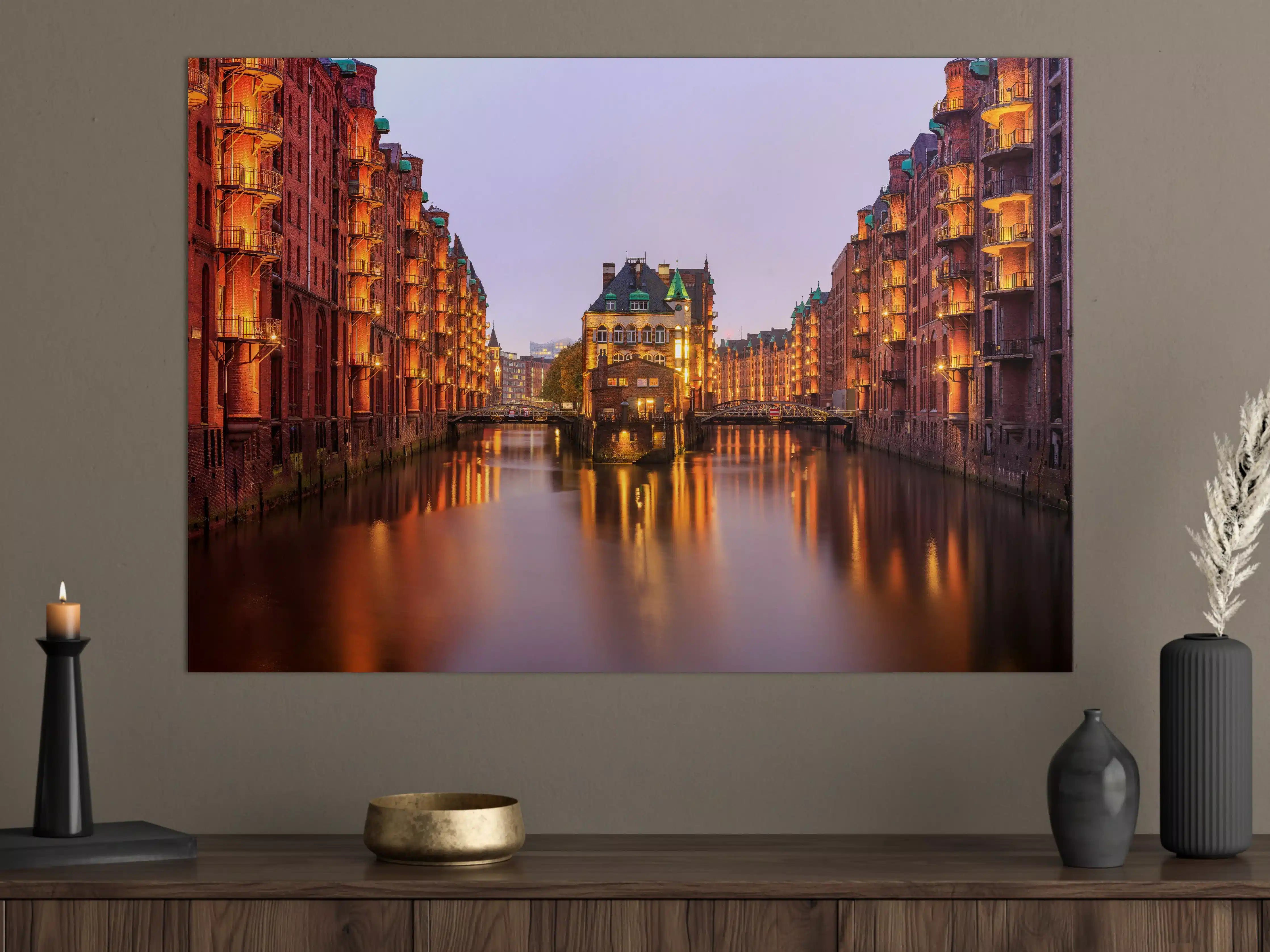 Große Wandbilder - Elbe Hamburg im Nacht