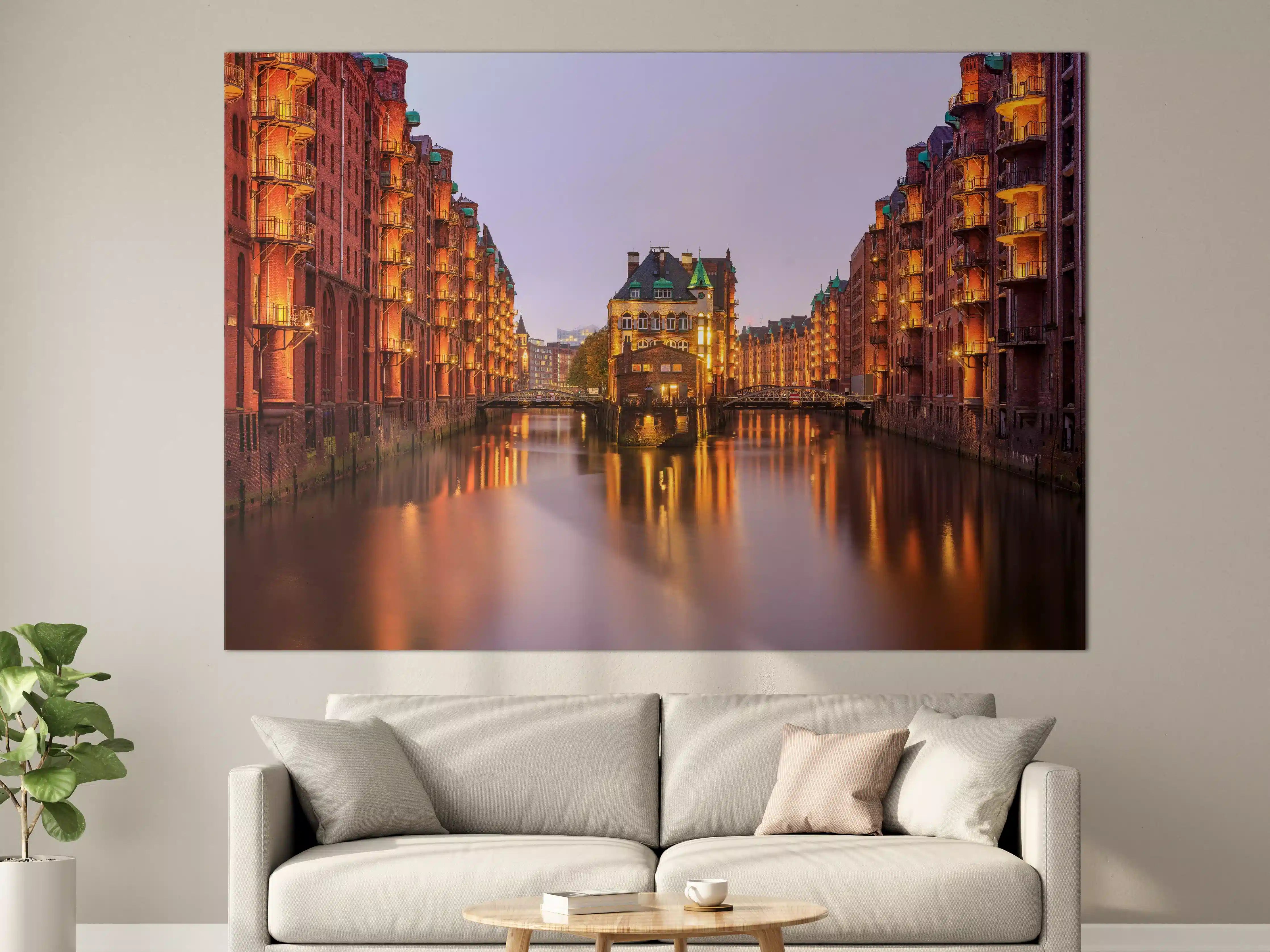 Große Wandbilder - Elbe Hamburg im Nacht