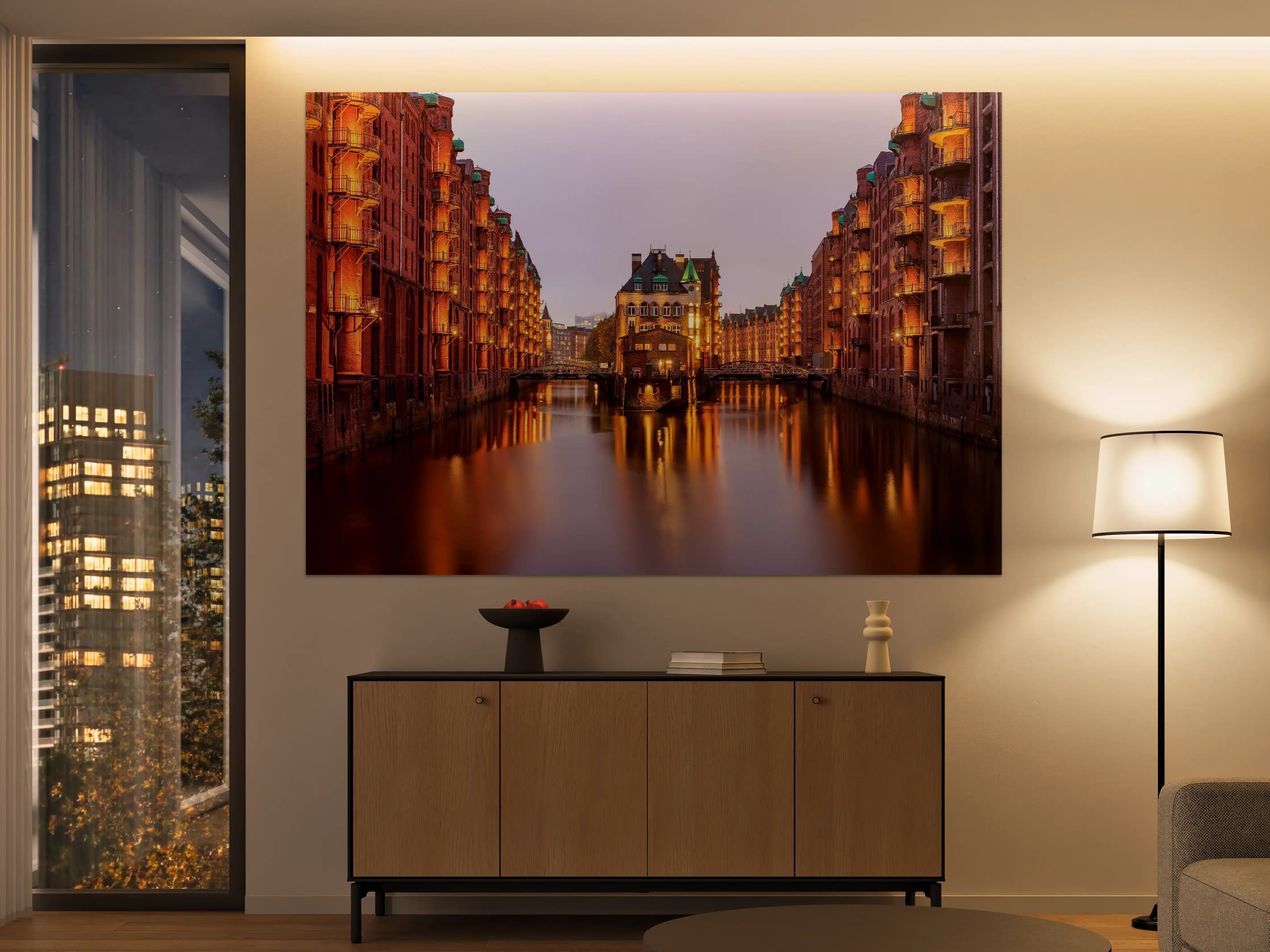 Große Wandbilder - Elbe Hamburg im Nacht