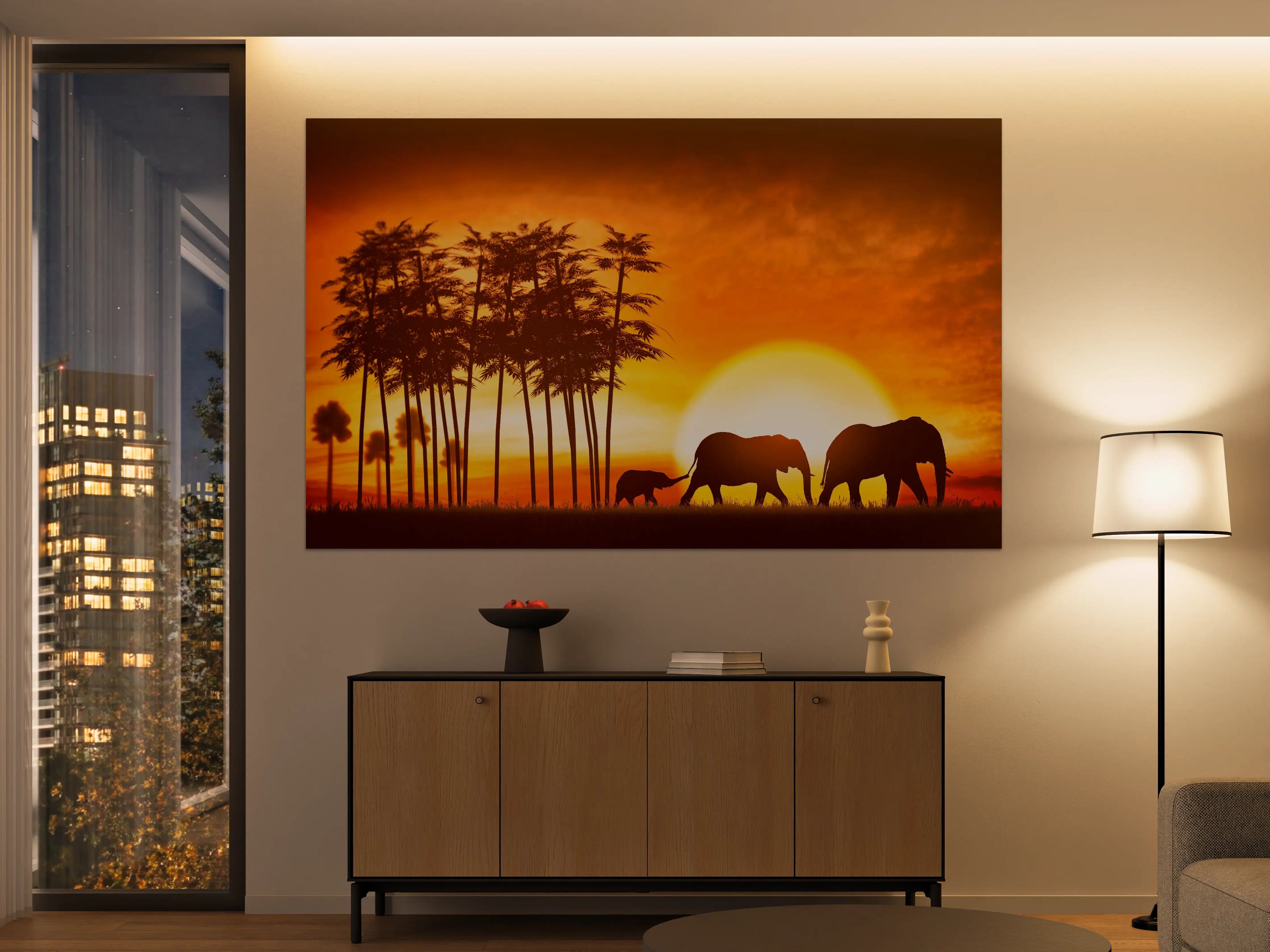 Große Wandbilder - Elefantenfamilie