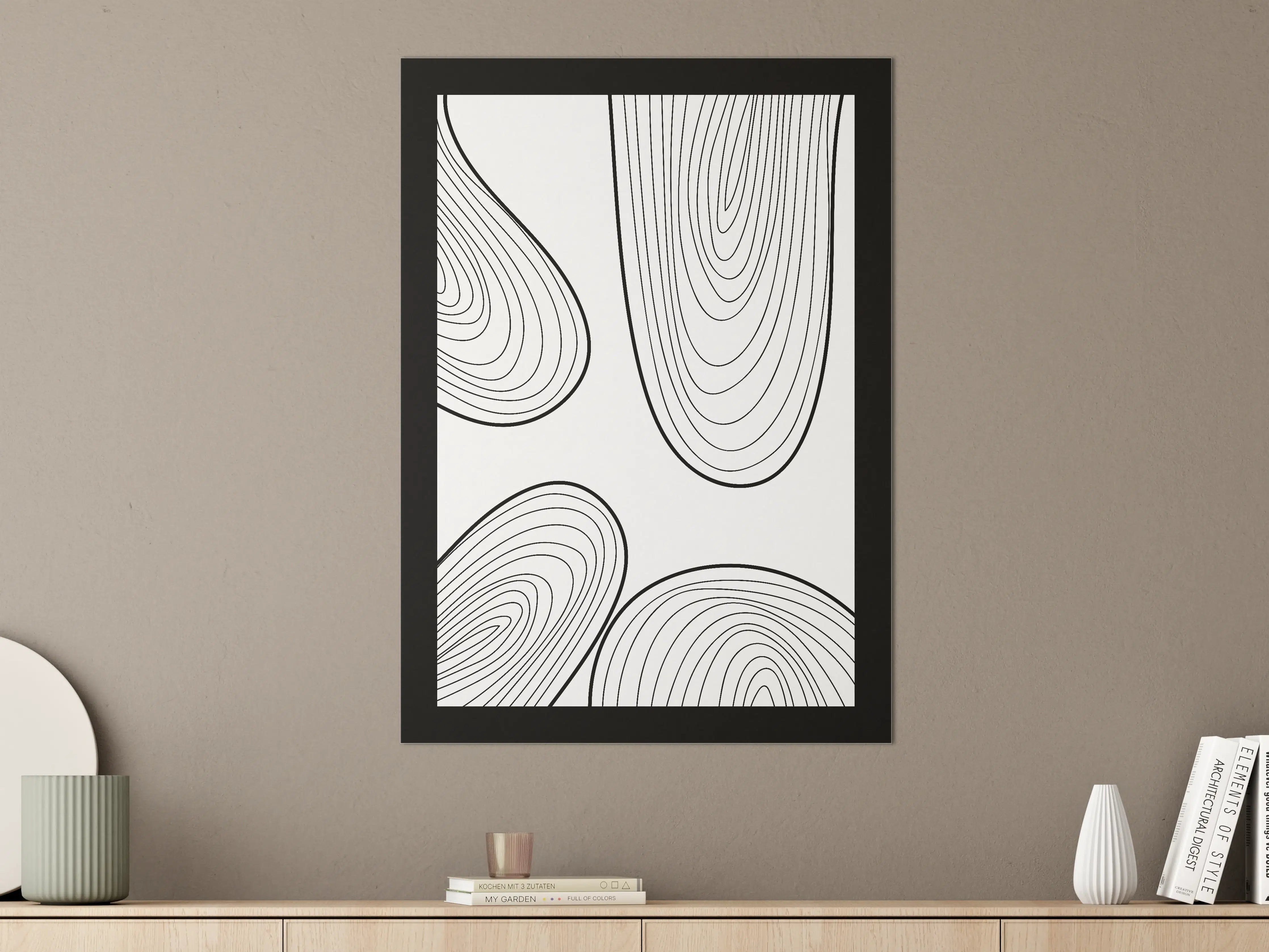 Große Wandbilder - Elegant Black and White Line Art