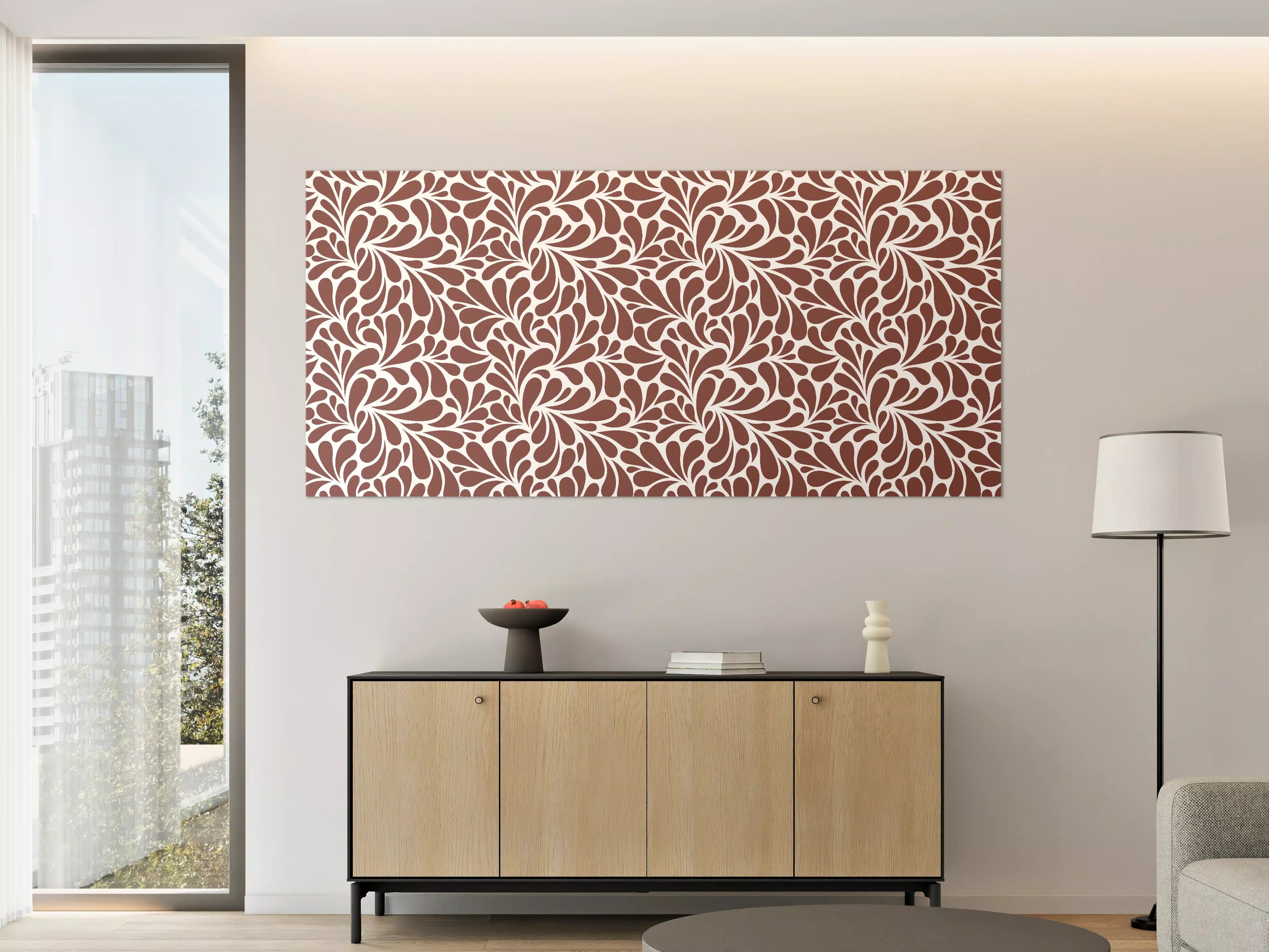 Große Wandbilder - Elegant Braun-Weiliger Muster-Design