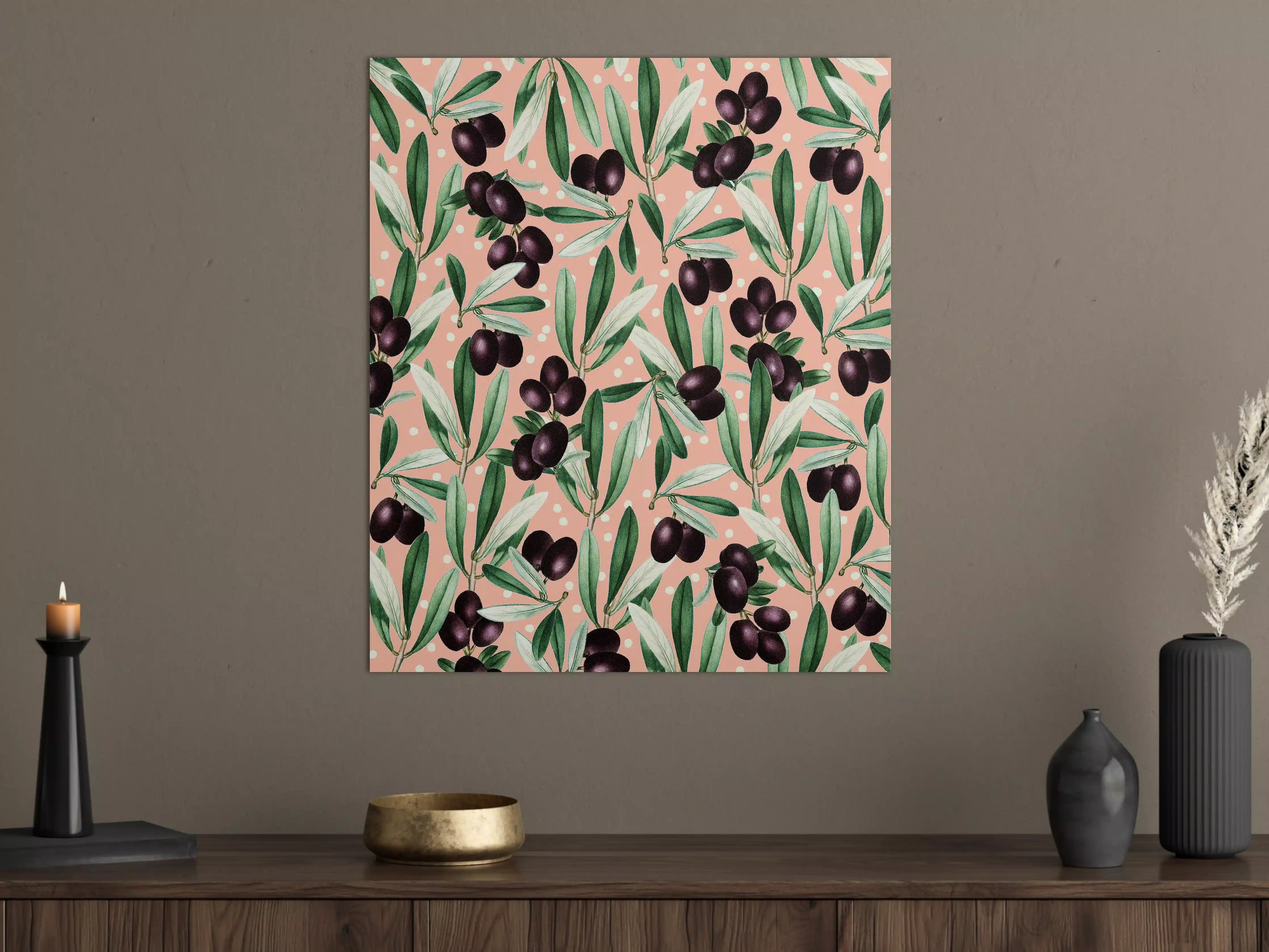 Große Wandbilder - Elegant Olive Branches in Sanften Grüntönen