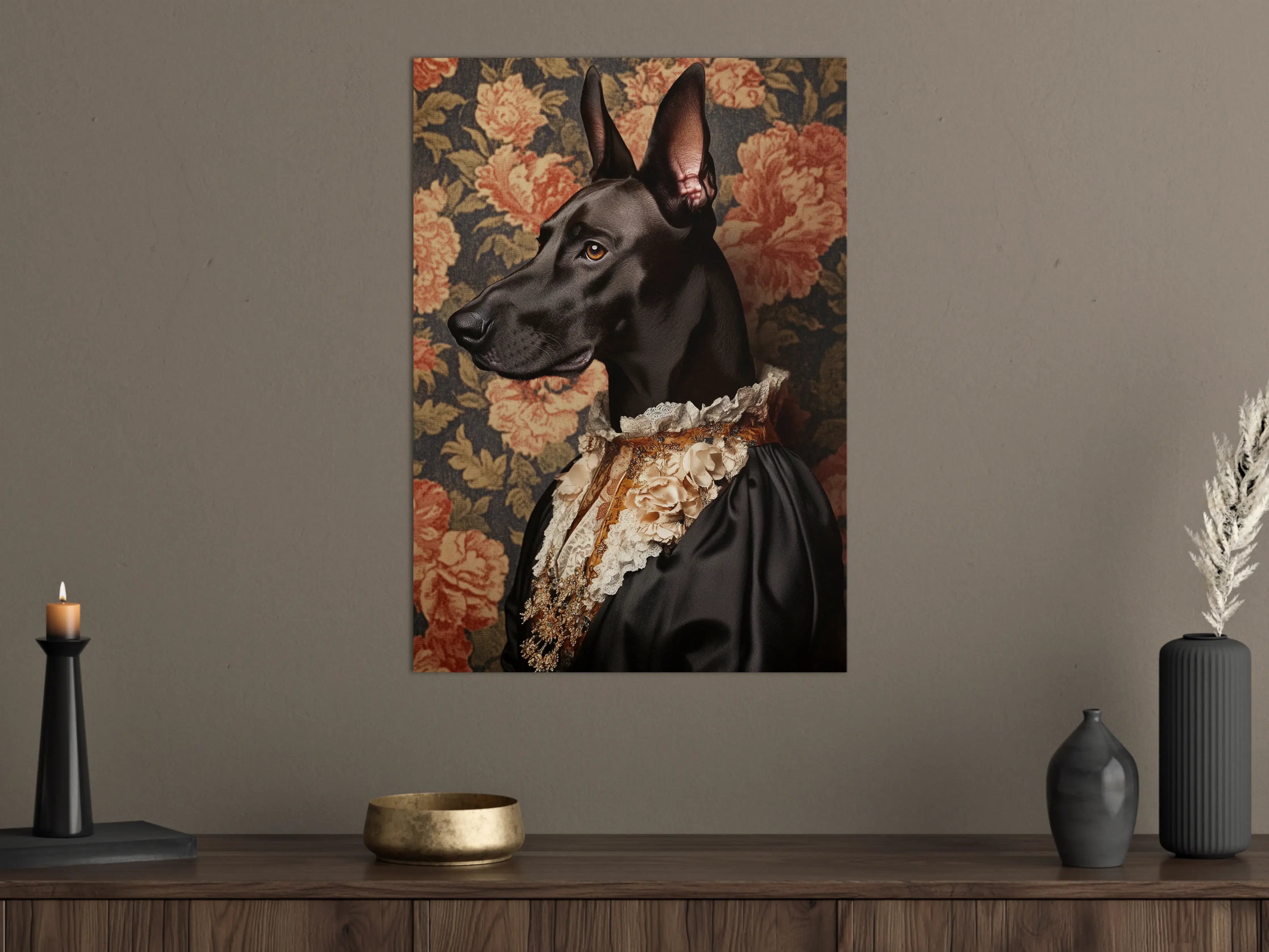 Große Wandbilder - Elegant Portrait of a Doberman in Vintage Style