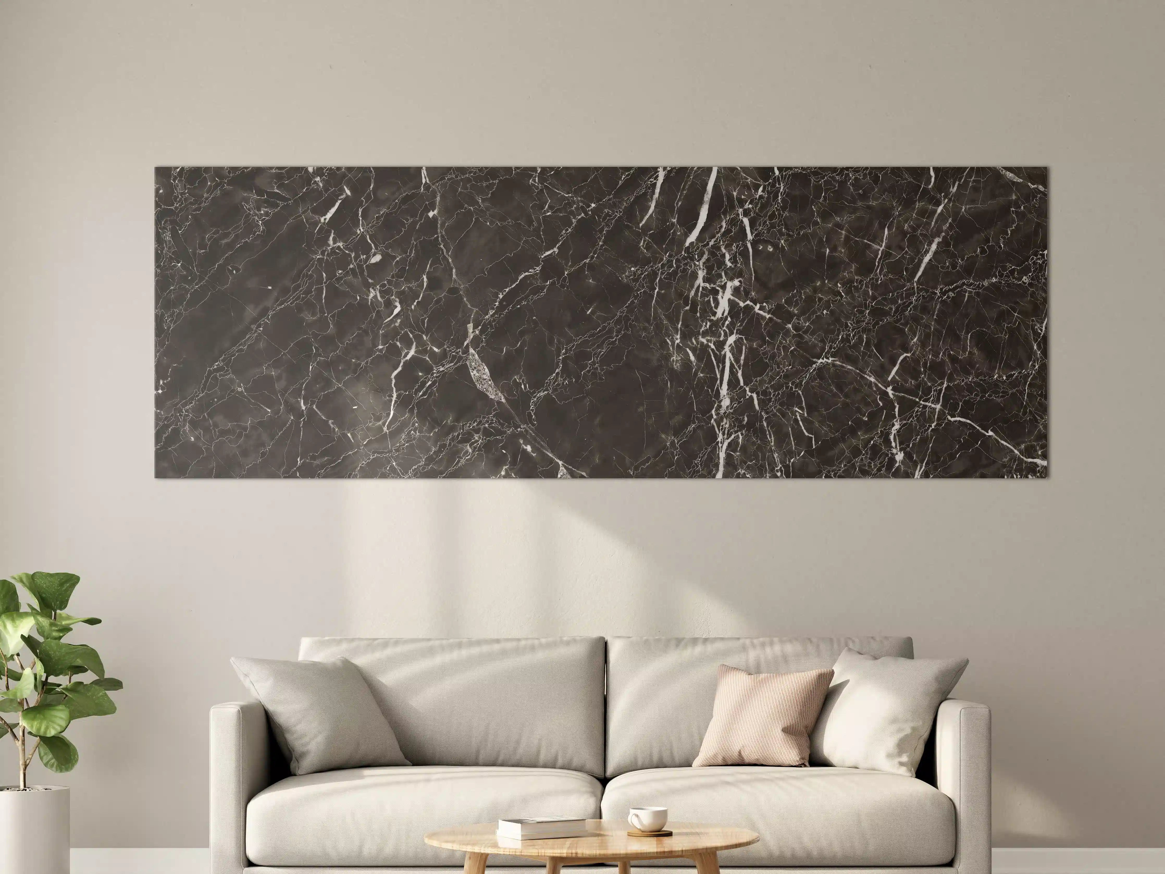 Große Wandbilder - Elegant Schwarz-Weiß-Marmor-Textur
