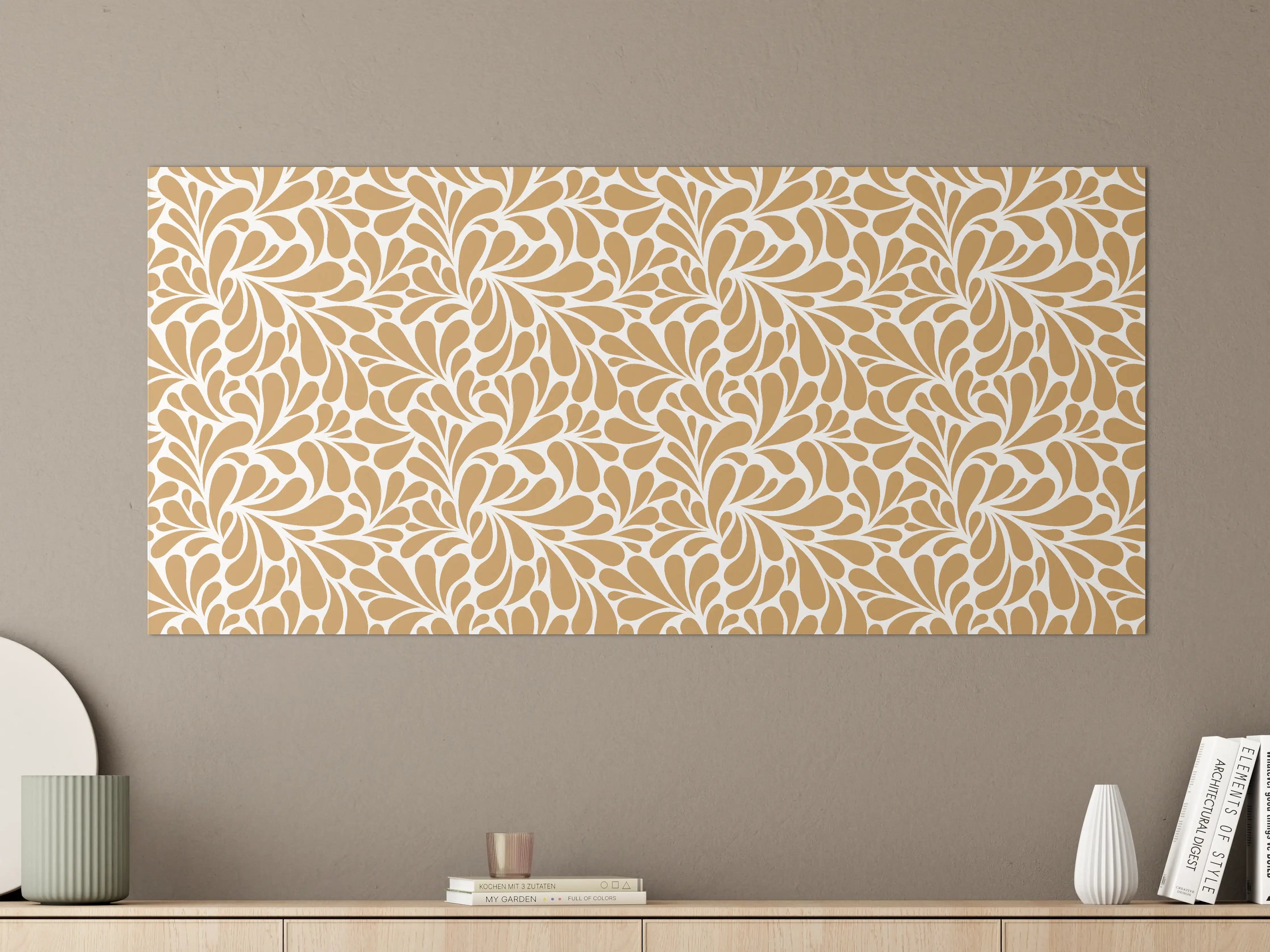Große Wandbilder - Elegant beige Blumenmuster